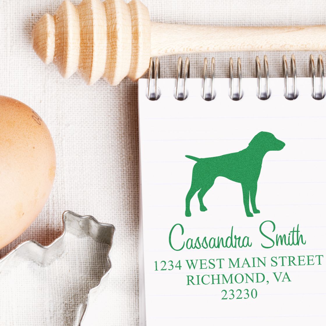 Slim Pre-Inked German Shorthaired Pointer Personalizable Mailing Label Stamp - Engineer Seal Stamps