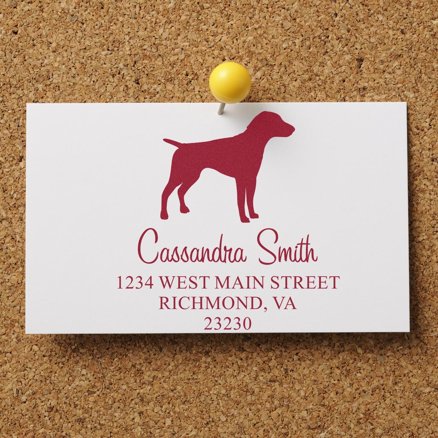 Slim Pre-Inked German Shorthaired Pointer Personalizable Mailing Label Stamp - Engineer Seal Stamps