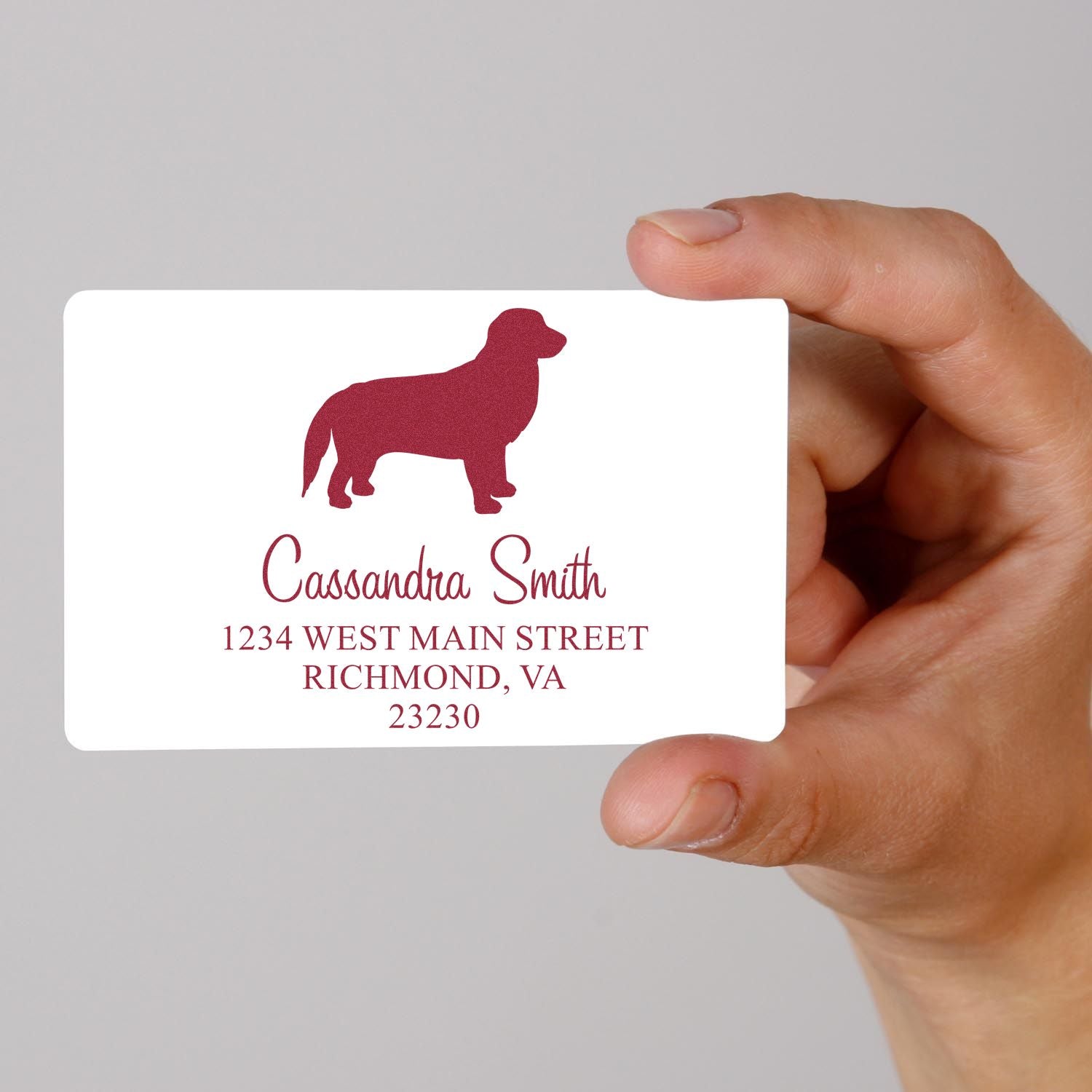 PSI Pre-Inked Golden Retriever Handcrafted Home Address Stamp - Engineer Seal Stamps