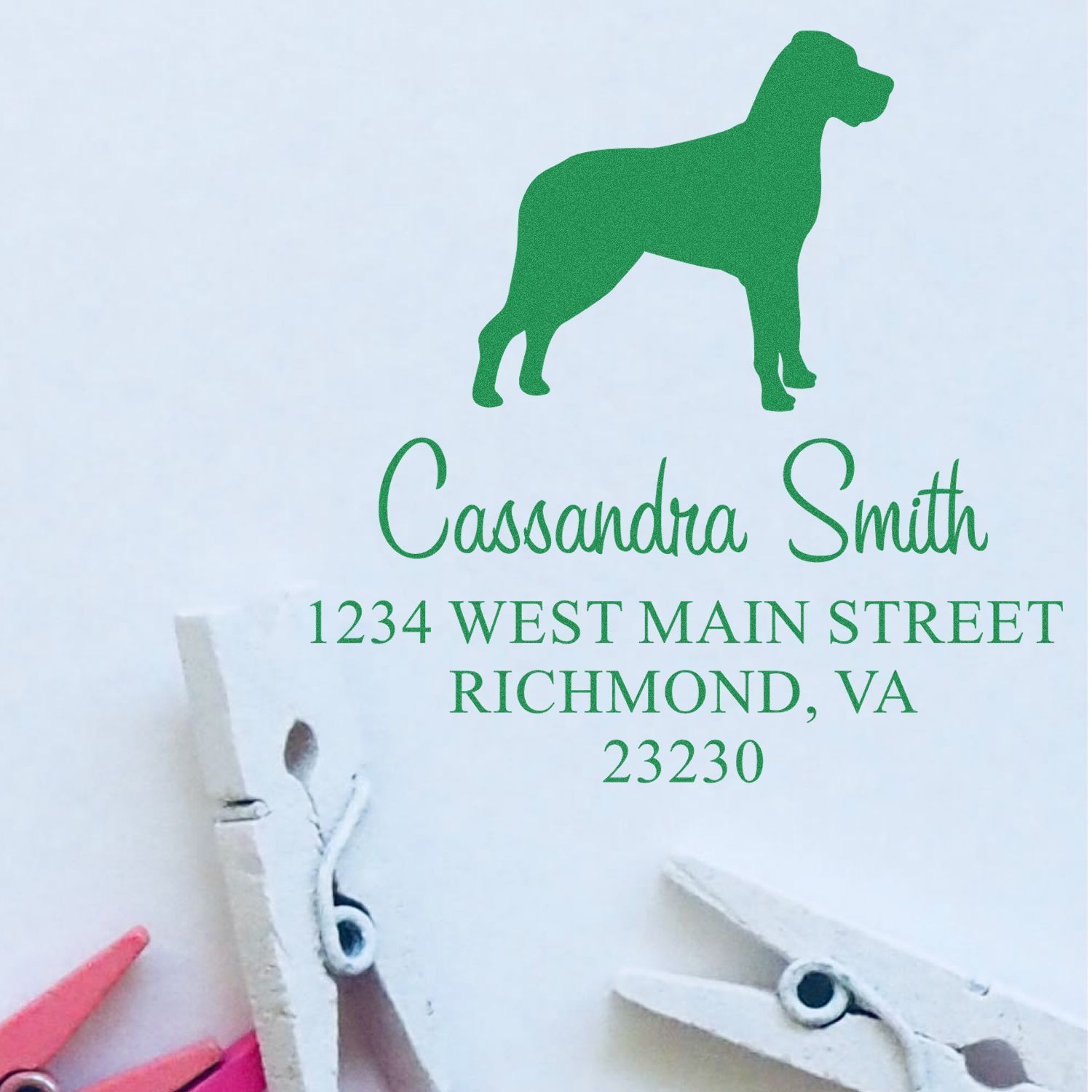 PSI Pre-Inked Great Dane Handcrafted Home Address Stamp - Engineer Seal Stamps