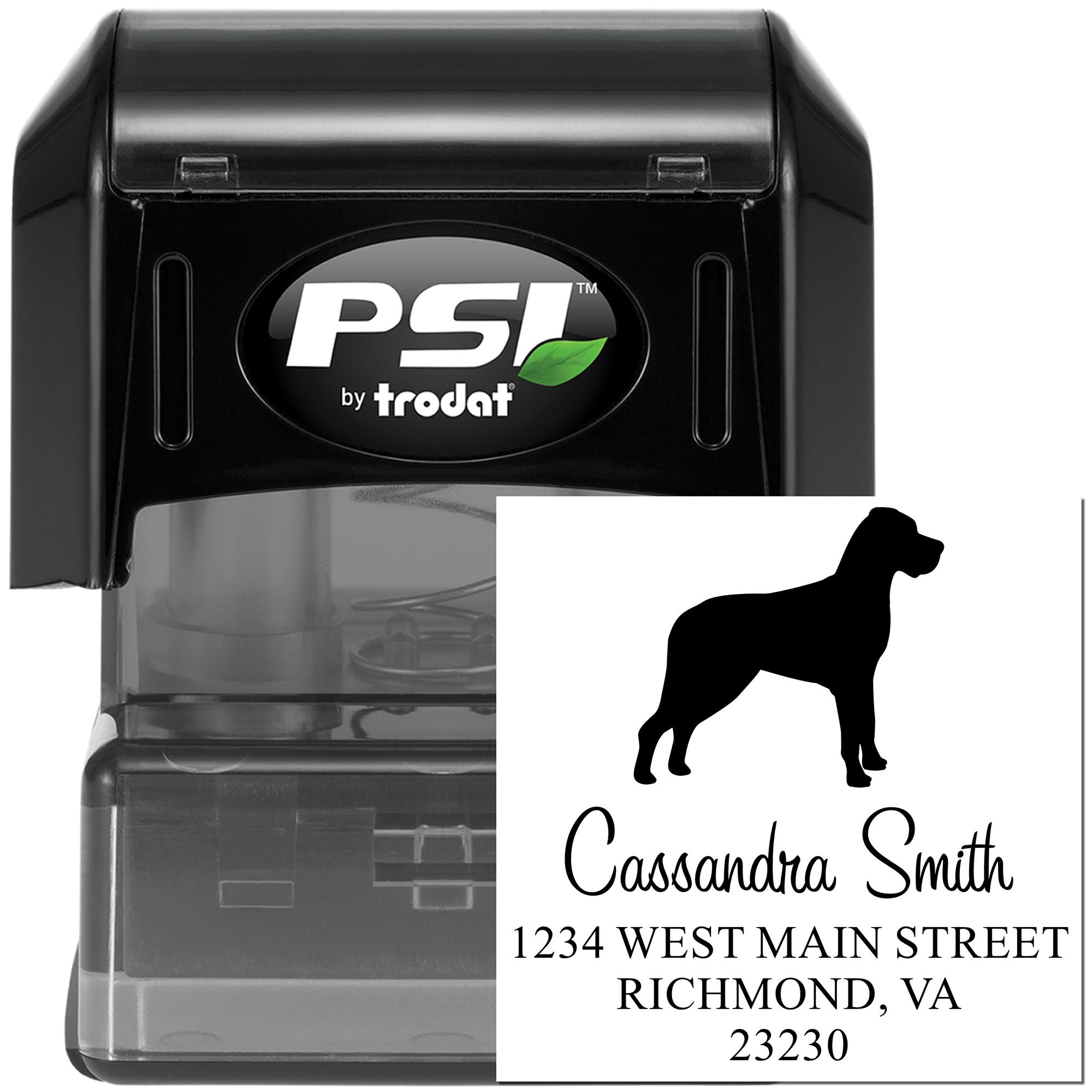 PSI Pre-Inked Great Dane Handcrafted Home Address Stamp - Engineer Seal Stamps