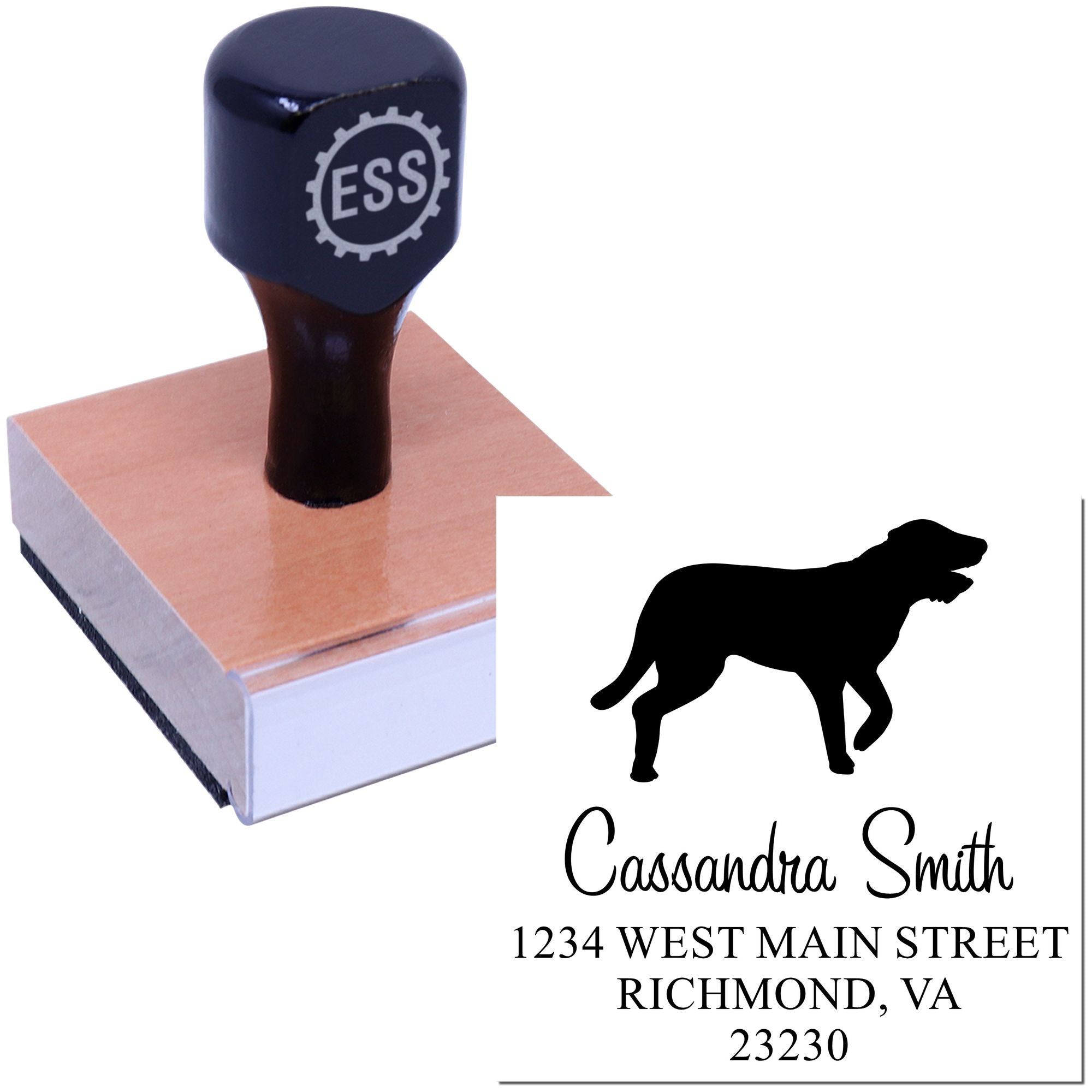 Wood Handle Irish Wolfhound Custom Rubber Stamp - Engineer Seal Stamps