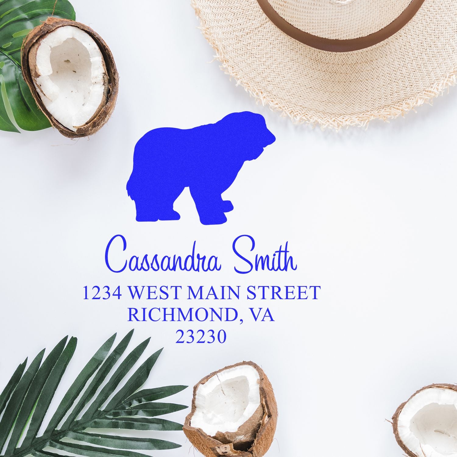 Wood Handle Old English Sheepdog Custom Stamp - Engineer Seal Stamps