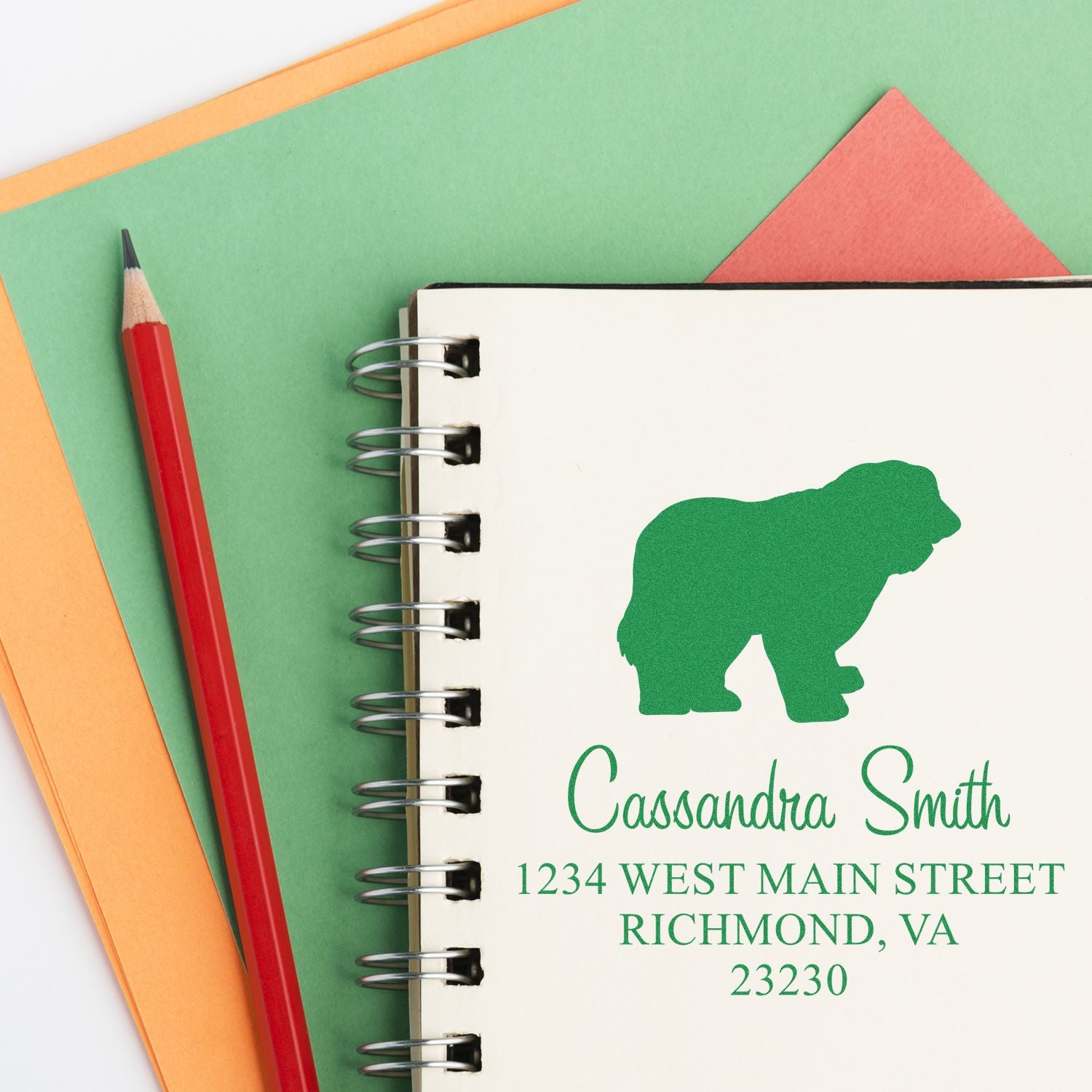 PSI Pre-Inked Old English Sheepdog Handcrafted Home Address Stamp for Envelopes - Engineer Seal Stamps