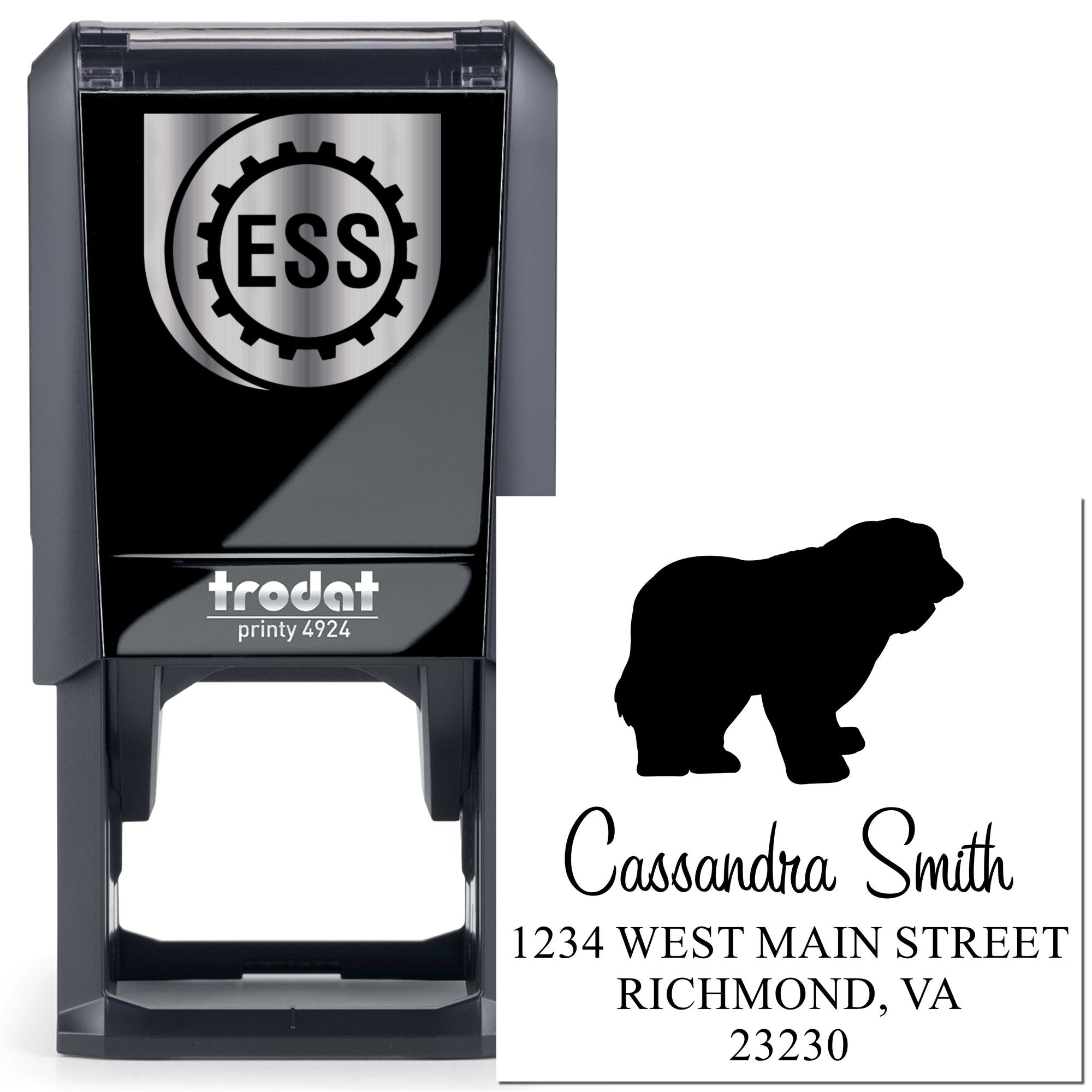 Self-Inking Old English Sheepdog Customizable Name and Address Rubber Stamp - Engineer Seal Stamps