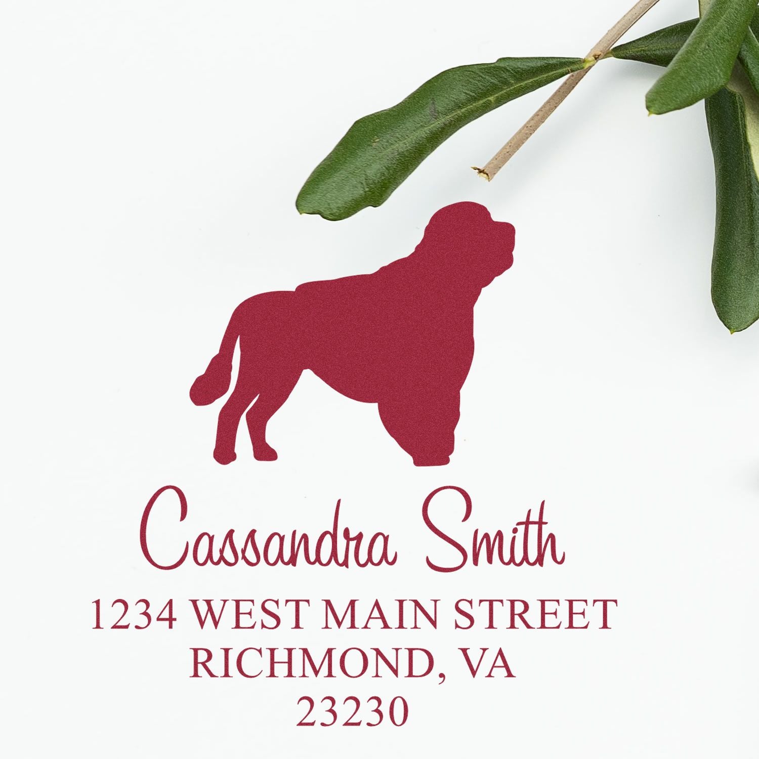 Self-Inking Portuguese Water Dog Customizable Name and Address Stamp - Engineer Seal Stamps