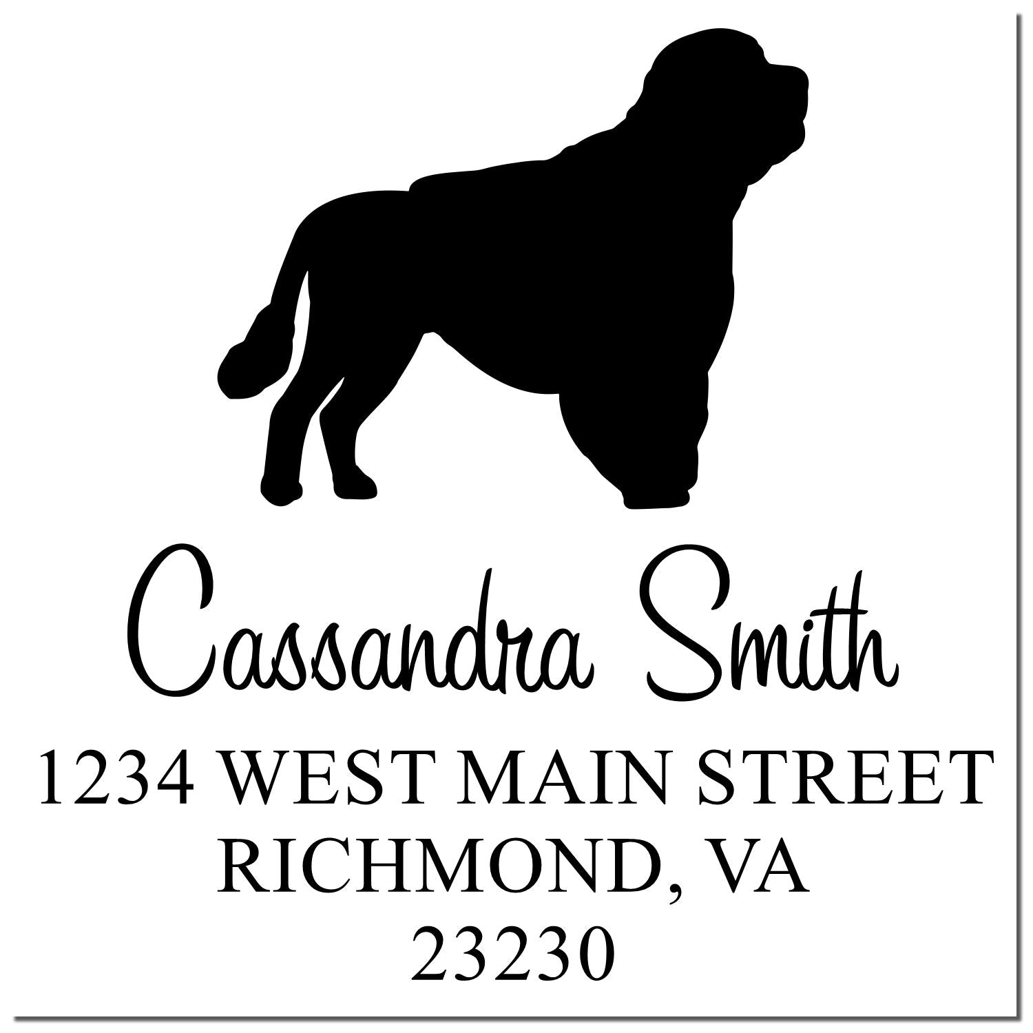 PSI Pre-Inked Portuguese Water Dog Handcrafted Home Address Stamper - Engineer Seal Stamps