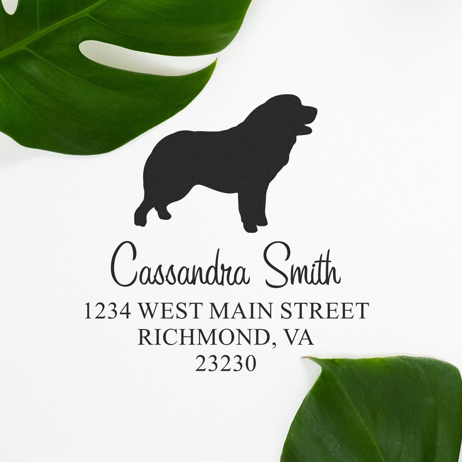 Self-Inking Pyrenean Mountain Dog Customizable Name and Address Stamp for Envelopes - Engineer Seal Stamps