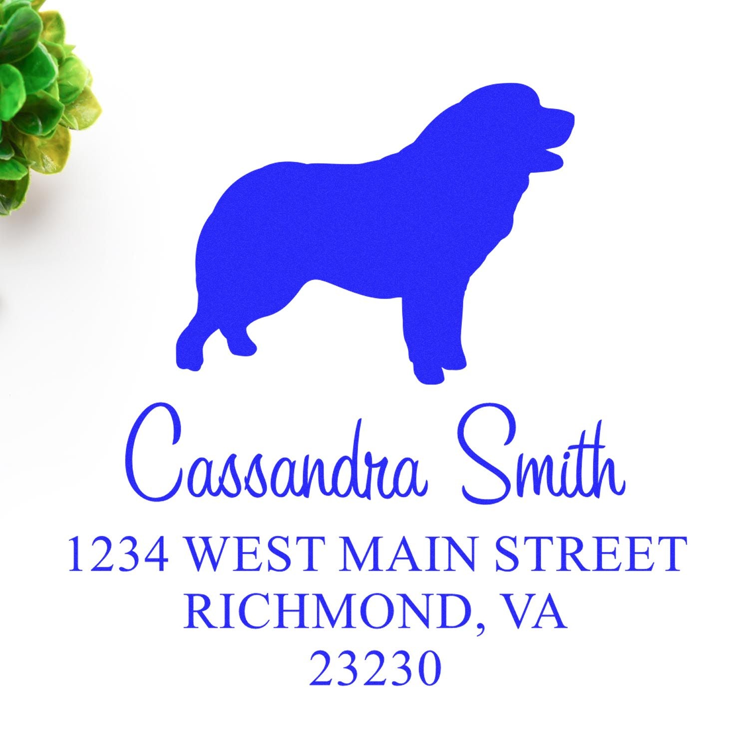 PSI Pre-Inked Pyrenean Mountain Dog Handcrafted House Address Rubber Stamp - Engineer Seal Stamps