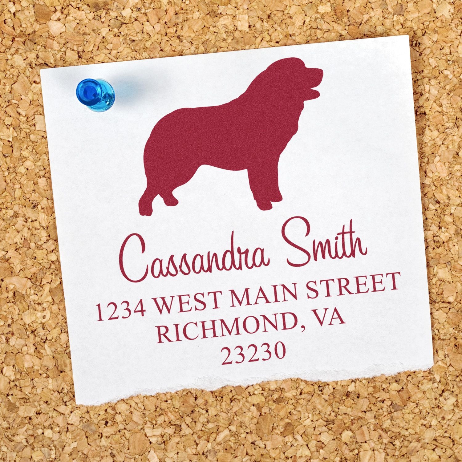 Self-Inking Pyrenean Mountain Dog Customizable Name and Address Stamp for Envelopes - Engineer Seal Stamps