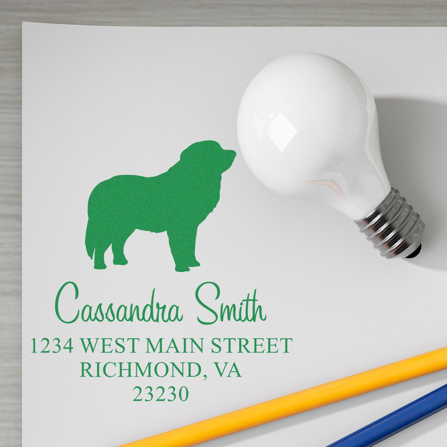 PSI Pre-Inked Pyrenees Handcrafted House Address Stamp - Engineer Seal Stamps