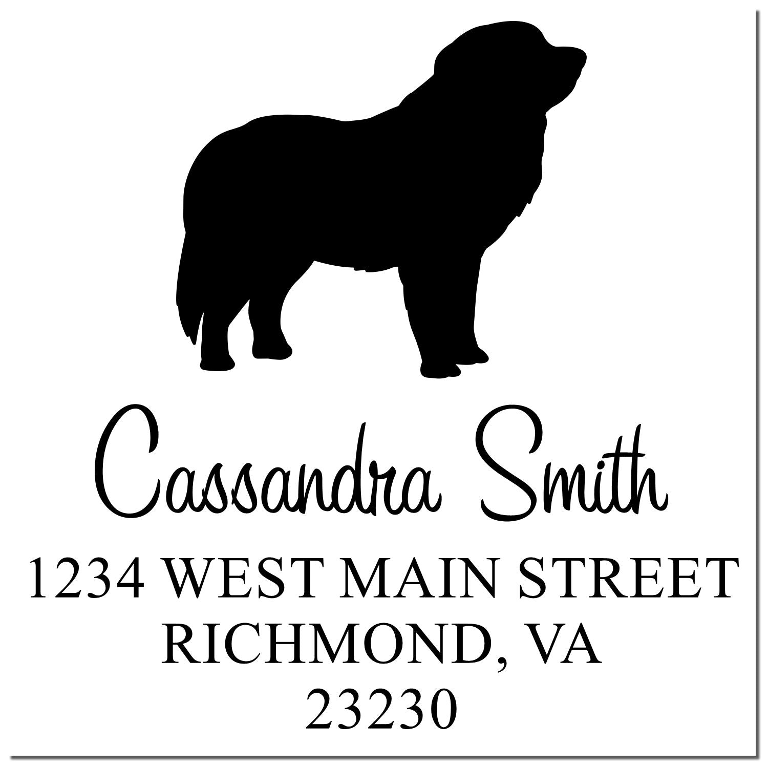 Slim Pre-Inked Pyrenees Personalizable Name and Address Rubber Stamp - Engineer Seal Stamps