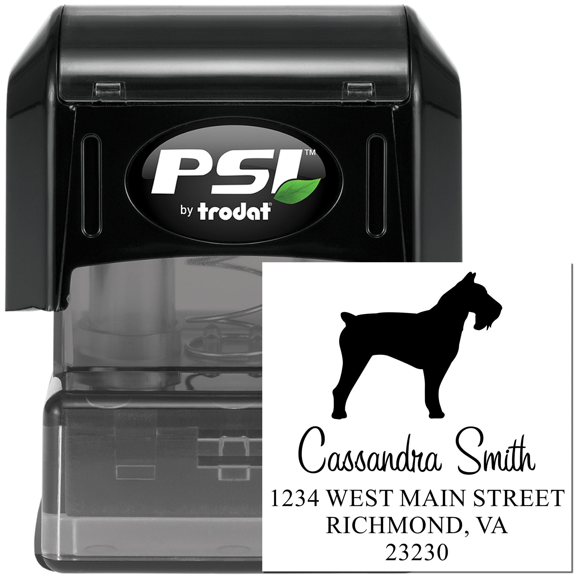 PSI Pre-Inked Schnauzer Handcrafted House Address Stamp for Envelopes - Engineer Seal Stamps