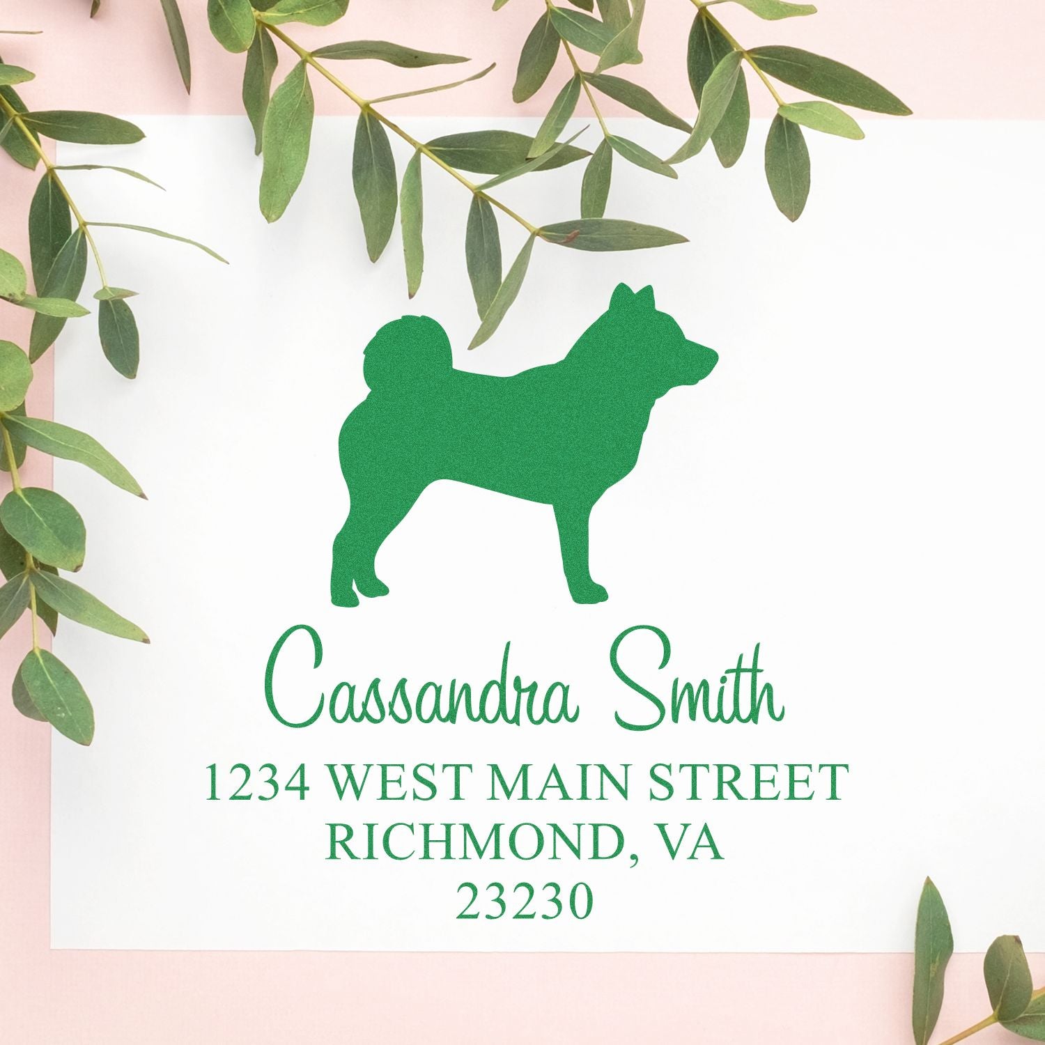 Wood Handle Shiba Inu Custom Address Label Stamp - Engineer Seal Stamps