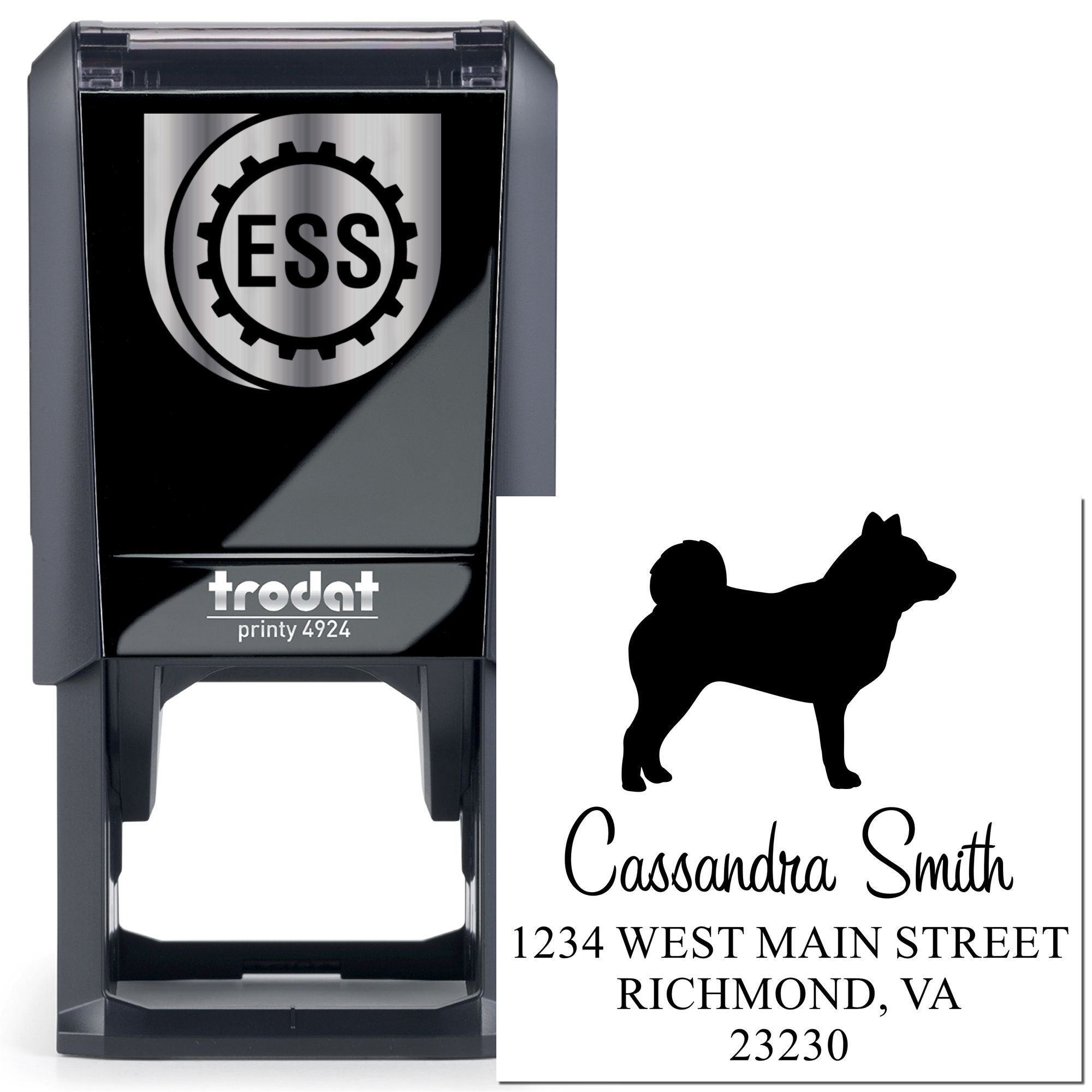 Self-Inking Shiba Inu Customizable New Address Stamp - Engineer Seal Stamps