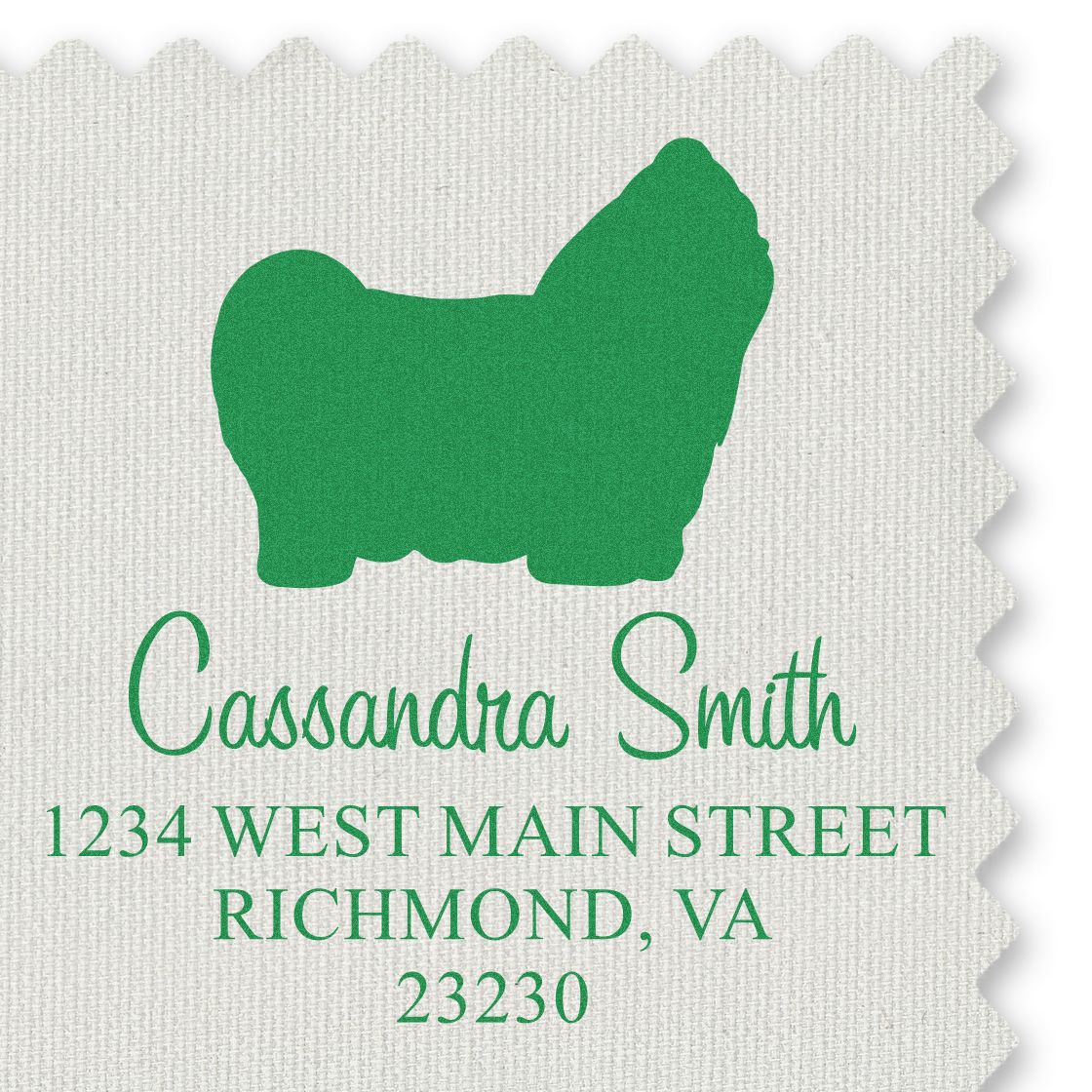 Wood Handle Shih Tzu Custom Address Label Stamp for Envelopes - Engineer Seal Stamps