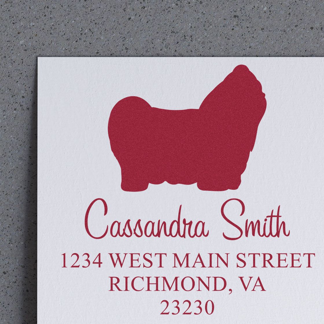 Slim Pre-Inked Shih Tzu Personalizable Name and Address Stamp for Envelopes - Engineer Seal Stamps