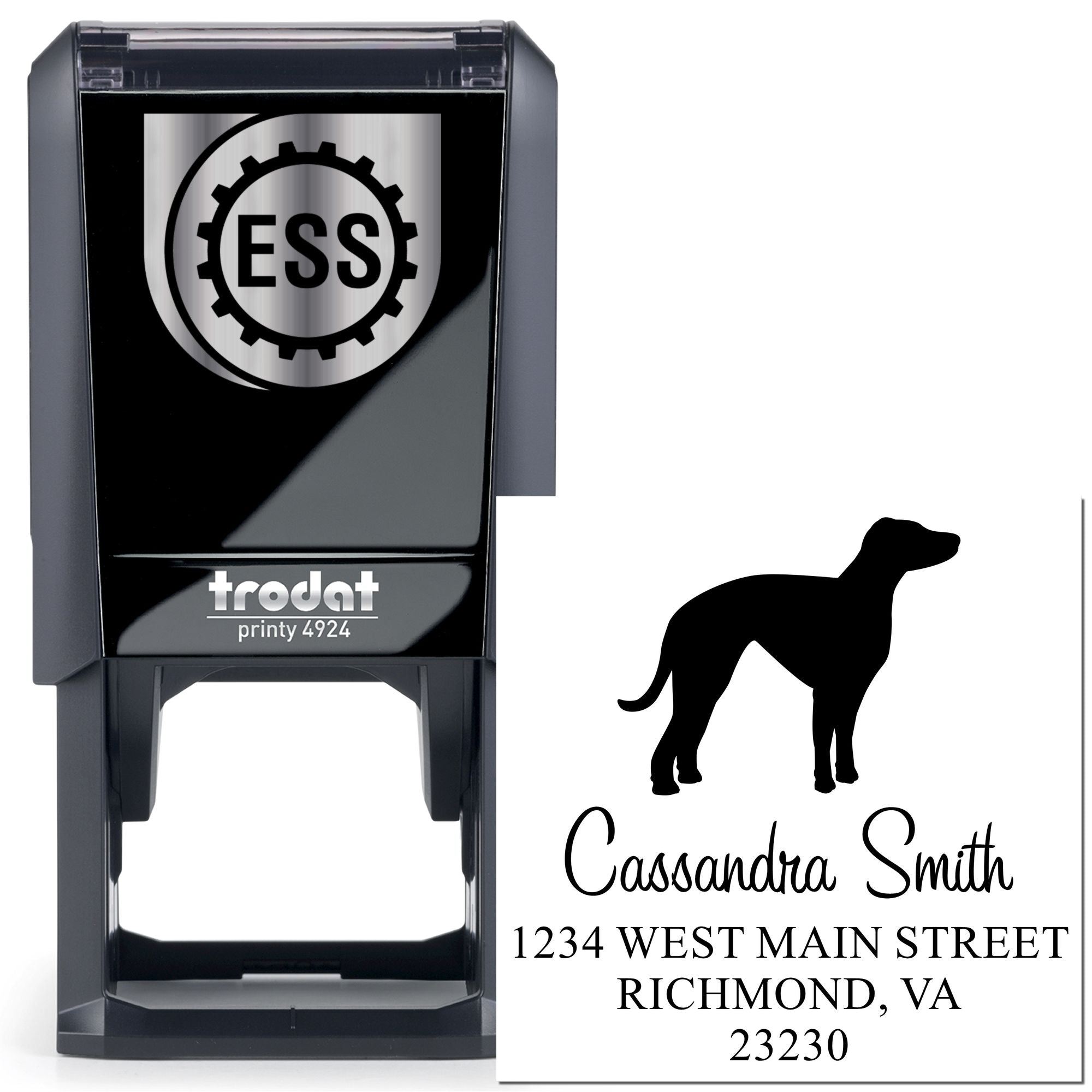 Self-Inking Whippet Customizable New Address Stamp for Envelopes - Engineer Seal Stamps