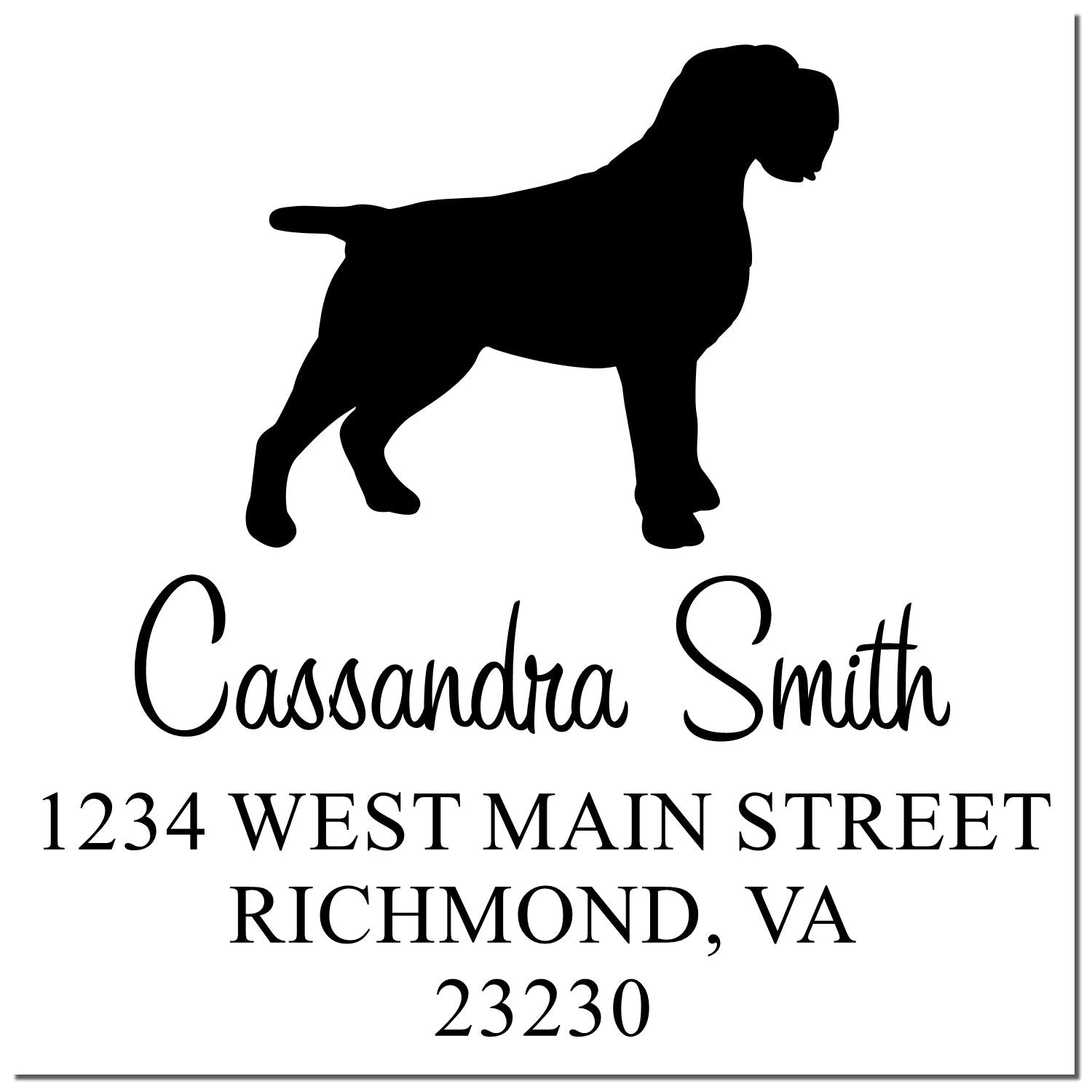 Wood Handle Wirehaired Pointing Griffon Custom Address Label Stamper - Engineer Seal Stamps