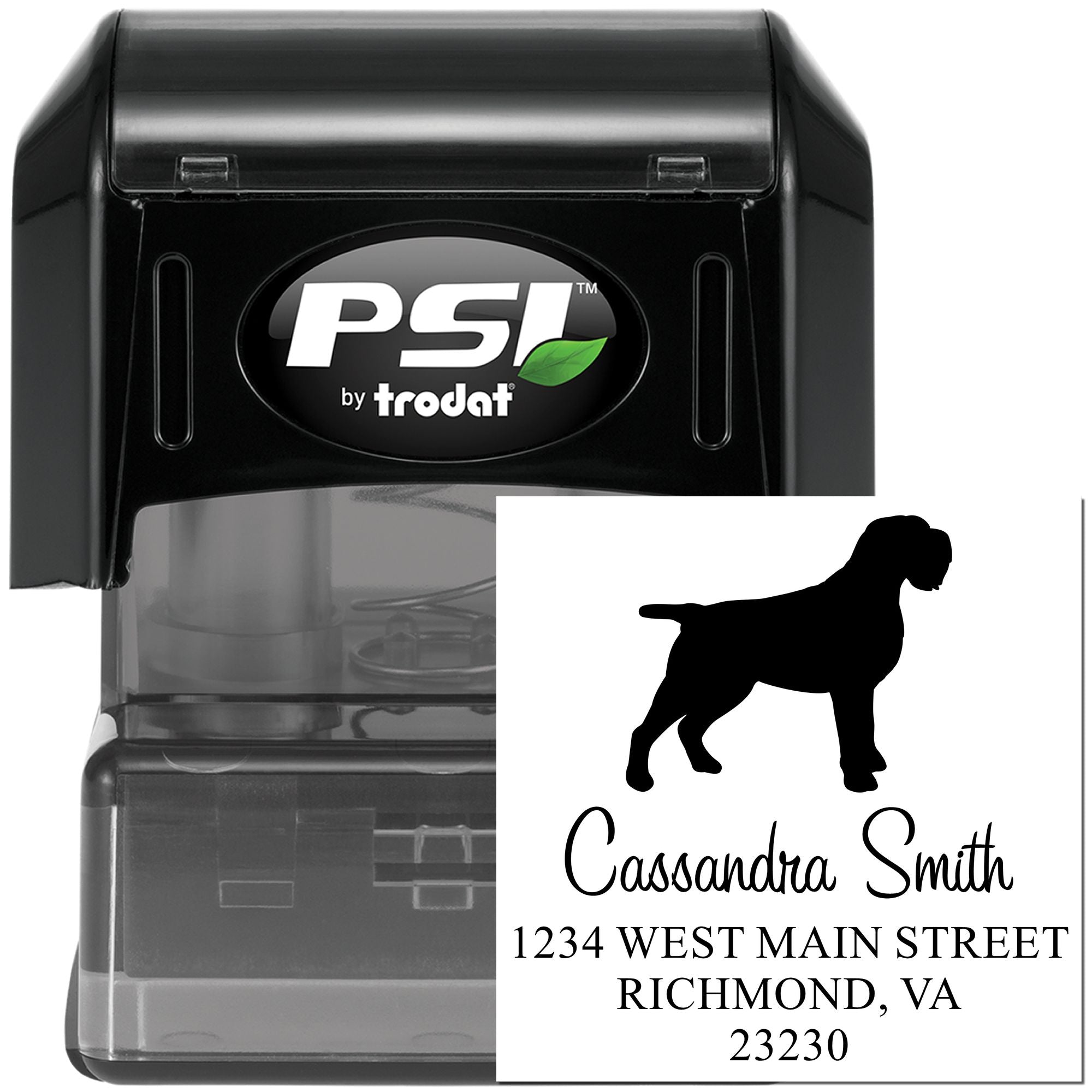PSI Pre-Inked Wirehaired Pointing Griffon Handcrafted Mail Address Rubber Stamp - Engineer Seal Stamps