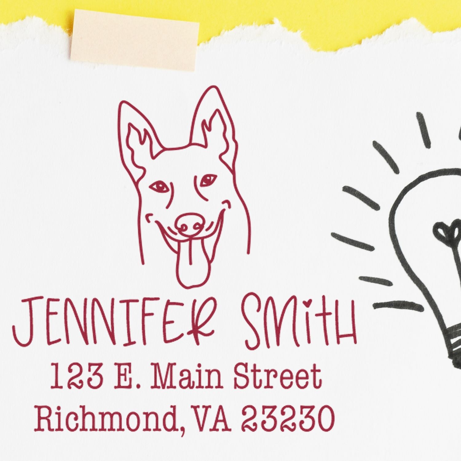 Self-Inking Belgian Malinois Customized Address Stamp for Envelopes - Engineer Seal Stamps