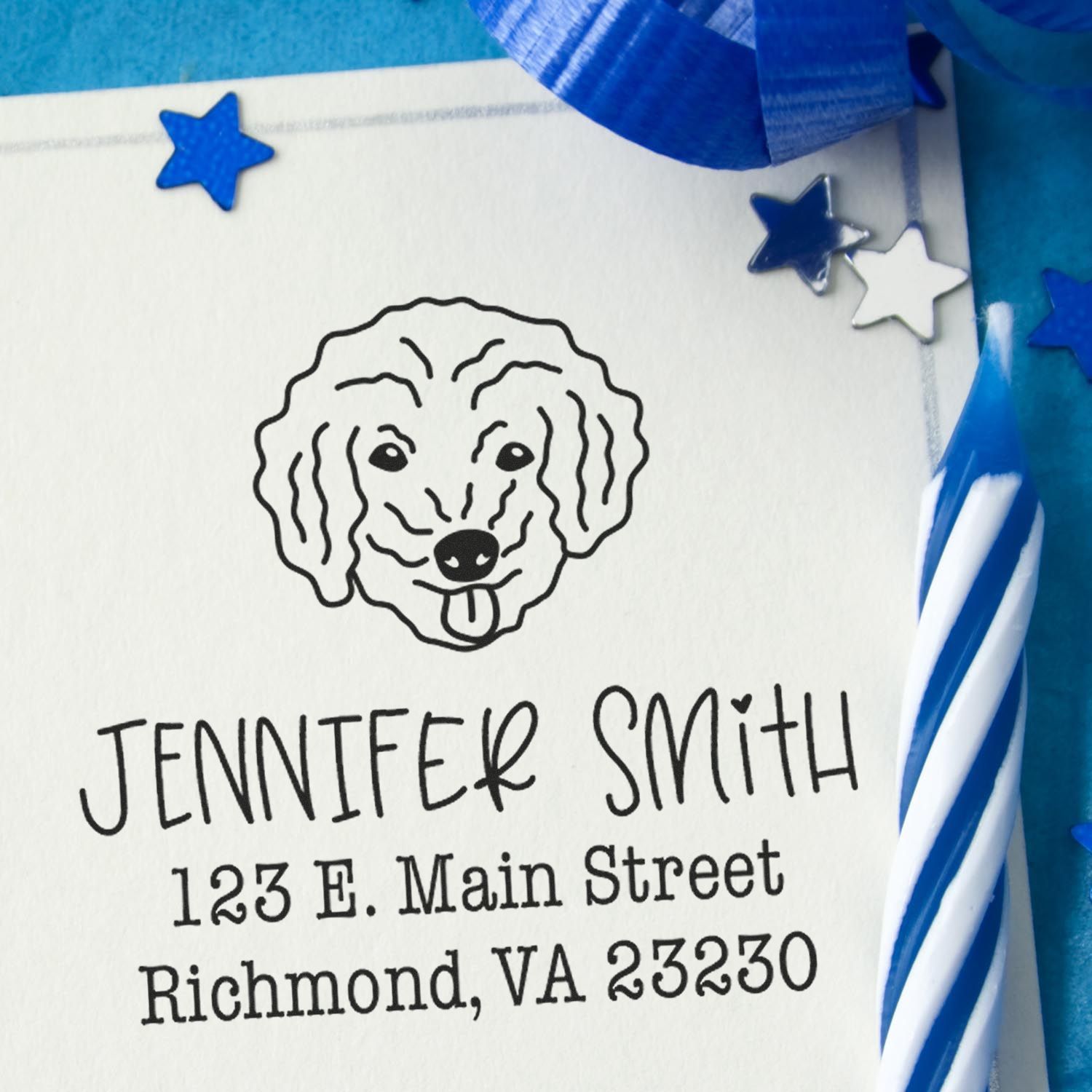 Self-Inking Bichon Poo Customizable New Home Address Stamp for Envelopes - Engineer Seal Stamps