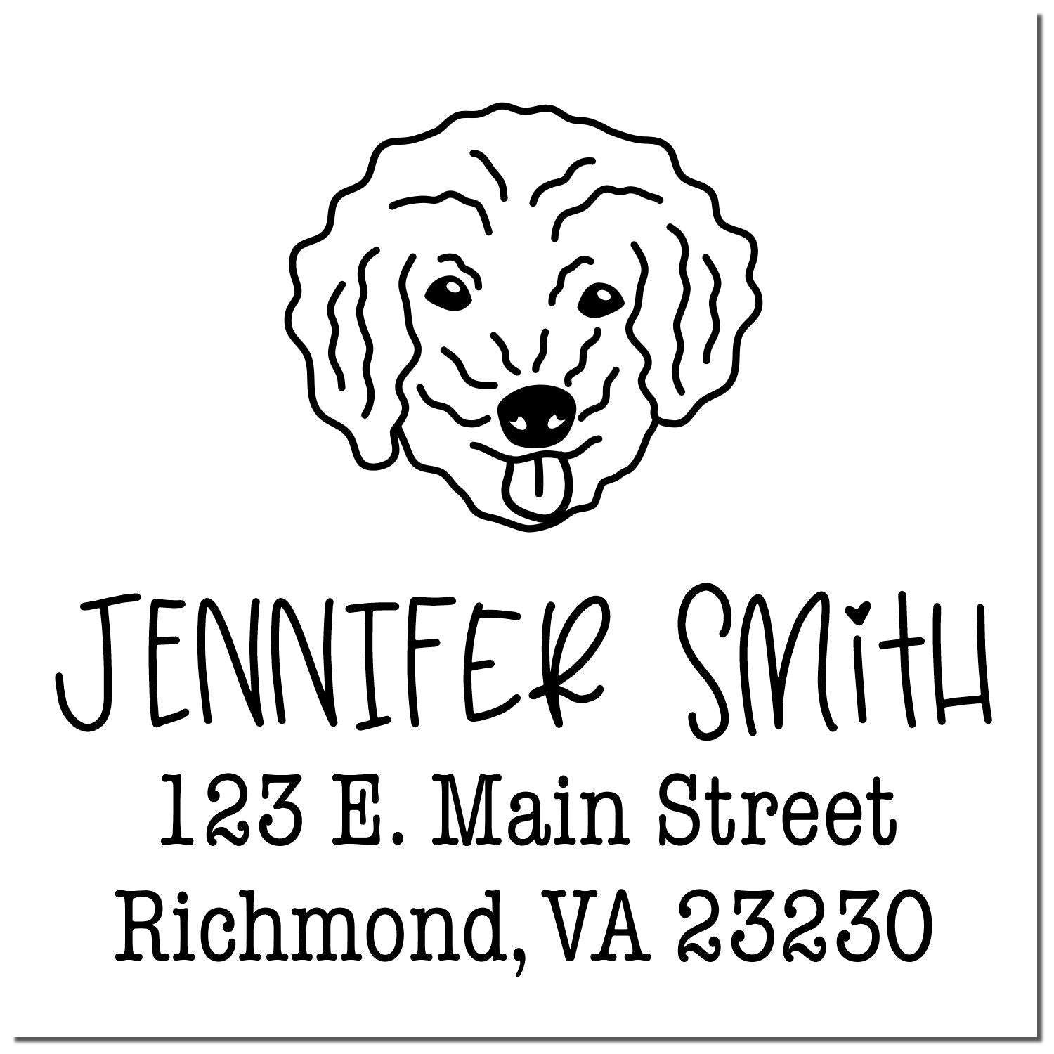 Slim Pre-Inked Bichon Poo Personalizable New Address Stamp for Envelopes - Engineer Seal Stamps