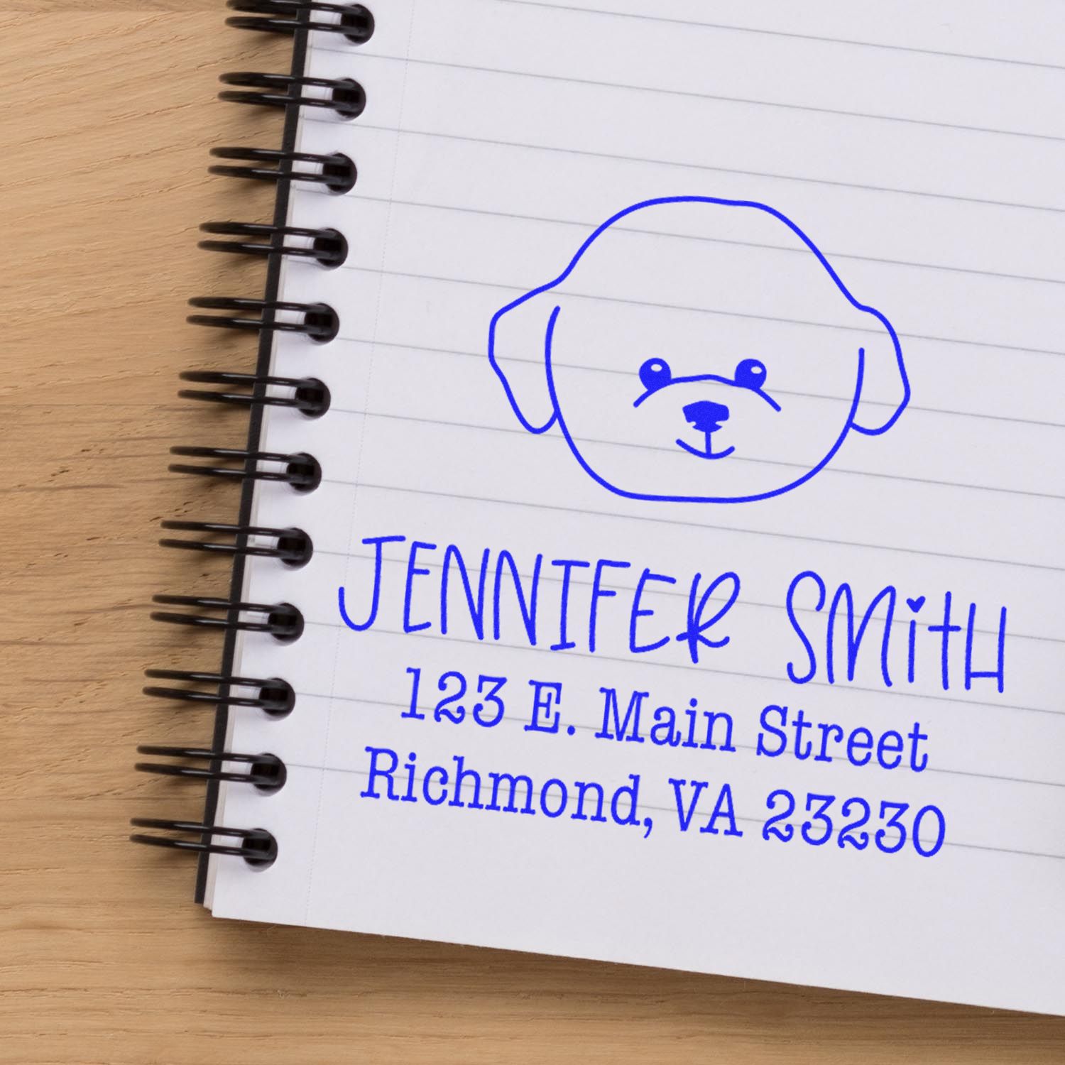 Slim Pre-Inked Bichon Personalized Custom Return Address Stamper - Engineer Seal Stamps