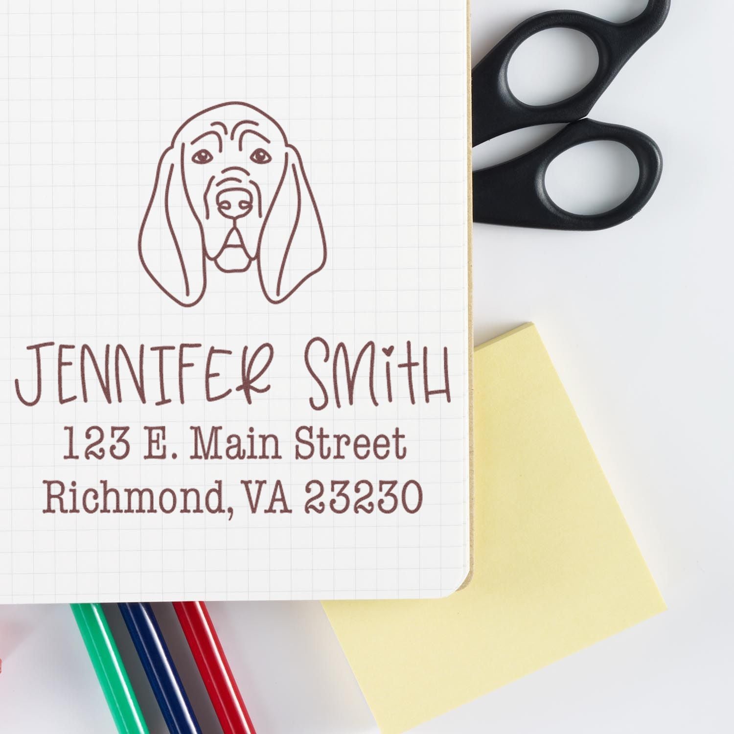 Wood Handle Blood Hound Custom Address Return Stamp for Envelopes - Engineer Seal Stamps