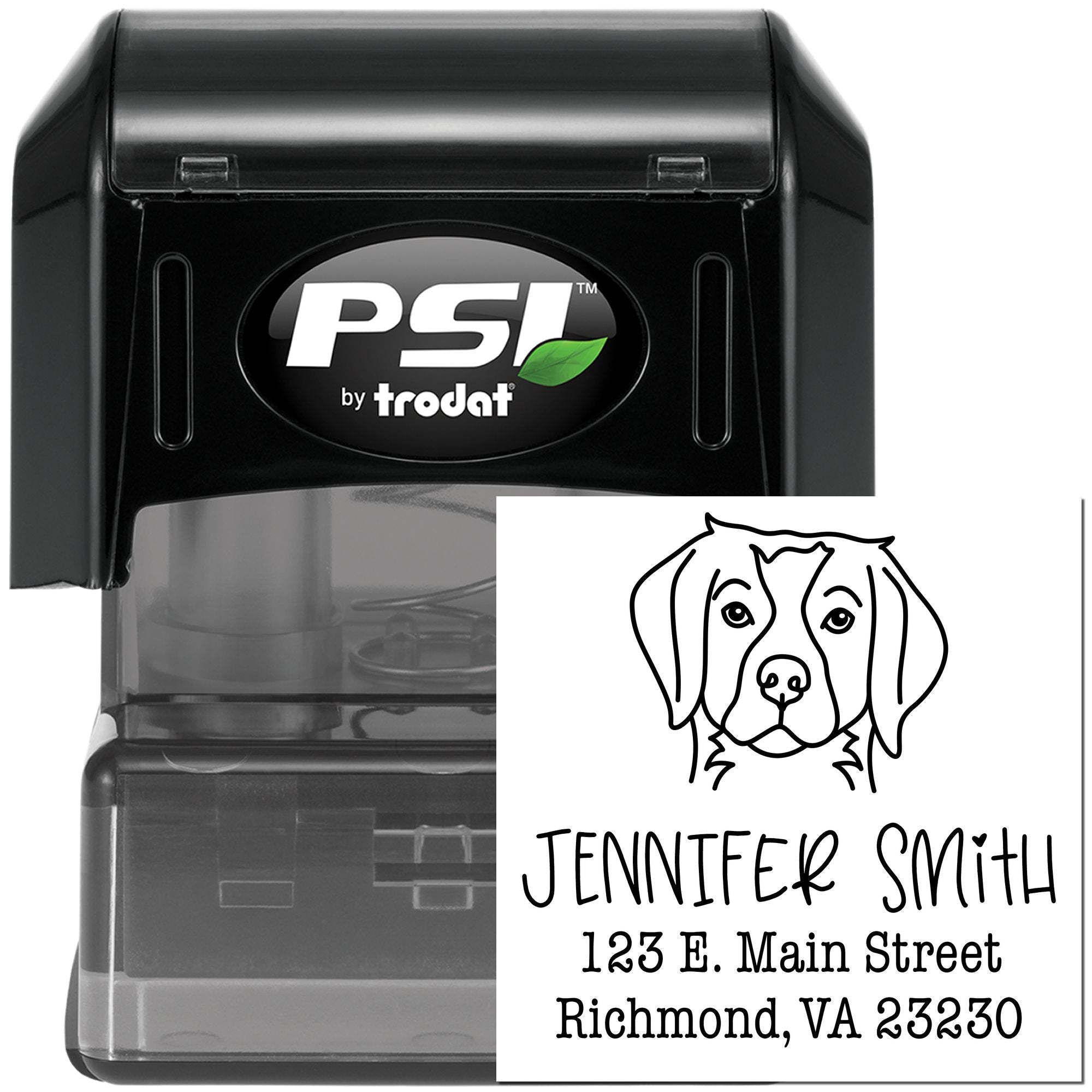 PSI Pre-Inked Brittany Spaniel Handcrafted Mail Stamp - Engineer Seal Stamps