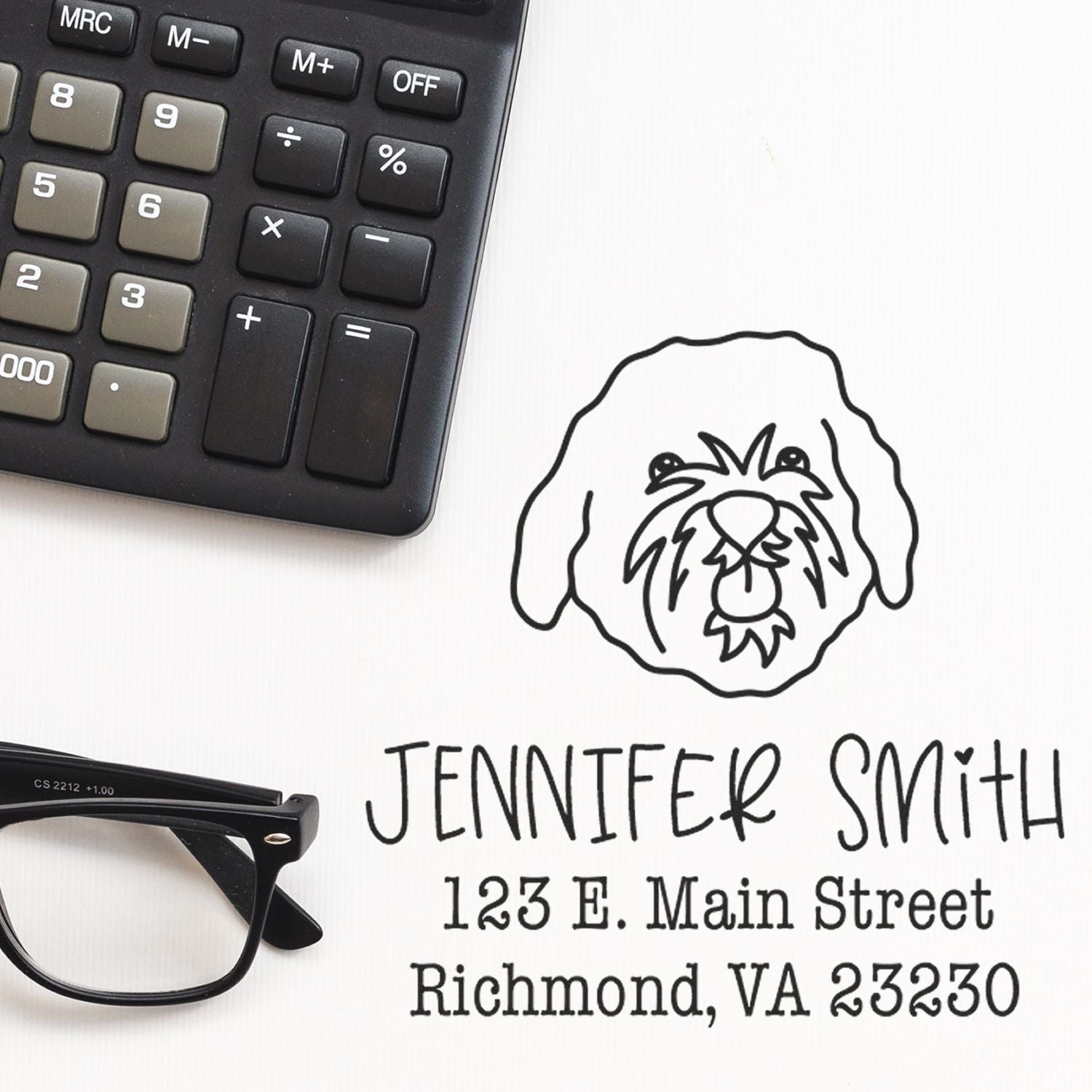 Self-Inking Cavapoo Customizable Refillable Address Stamper - Engineer Seal Stamps