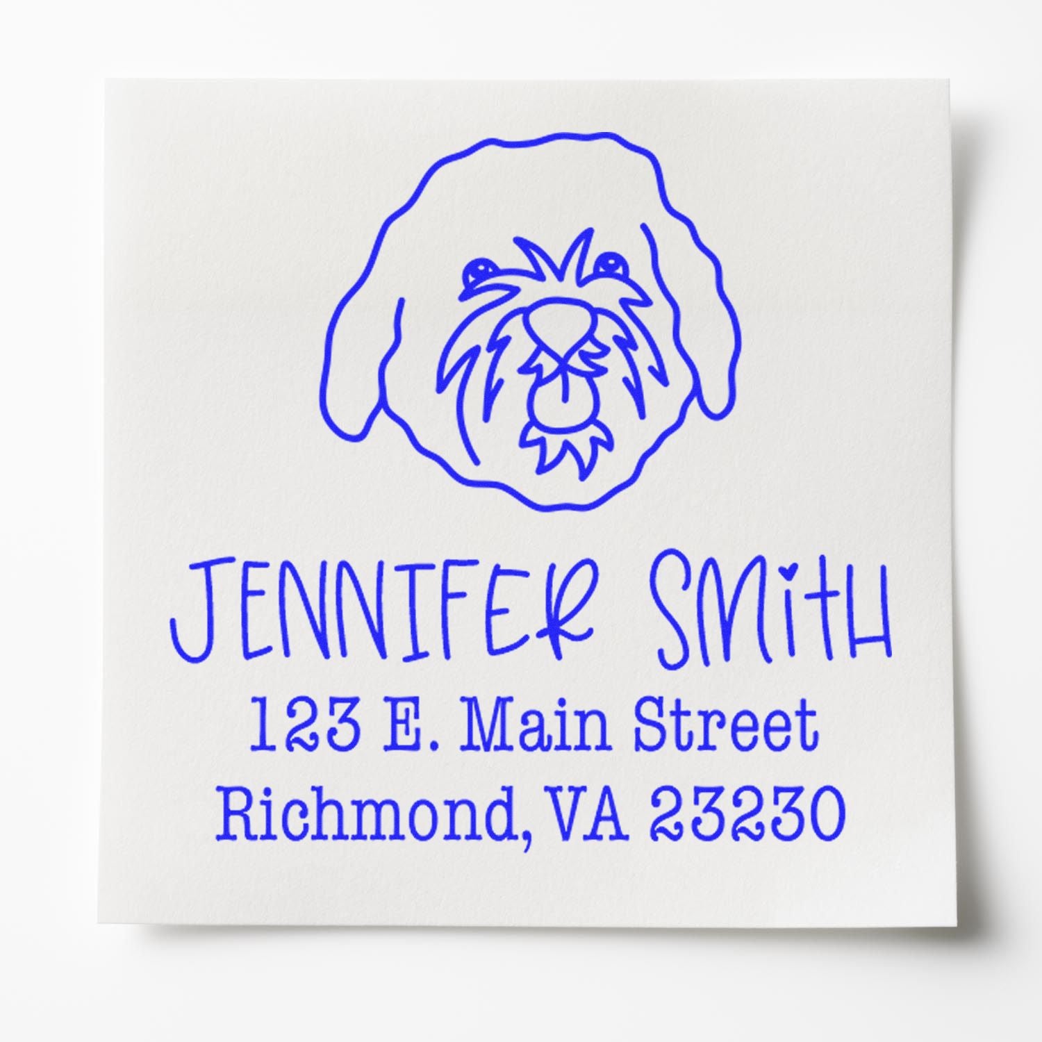 Wood Handle Cavapoo Custom Address Stamp - Engineer Seal Stamps