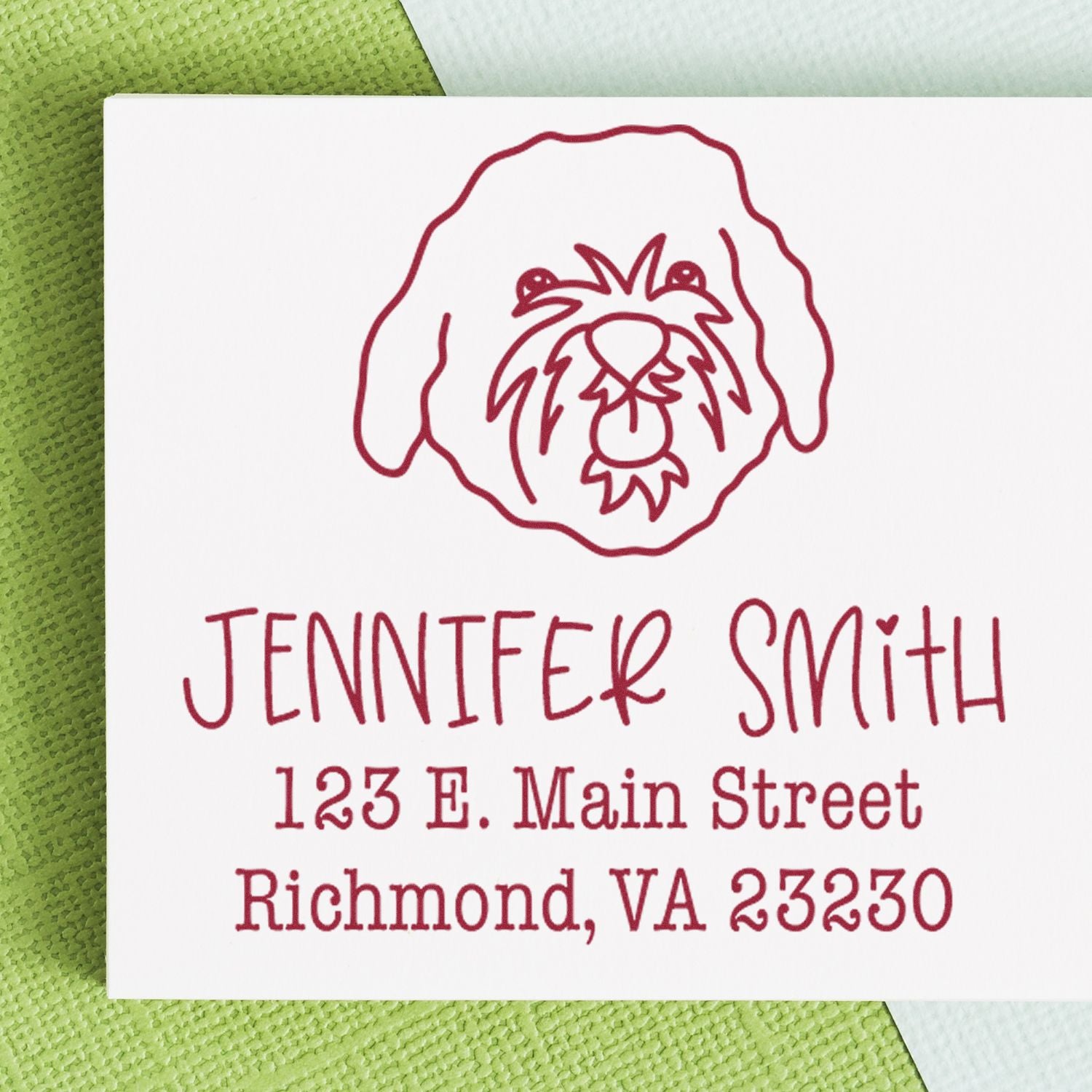 Slim Pre-Inked Cavapoo Personalizable Pet Address Stamp - Engineer Seal Stamps
