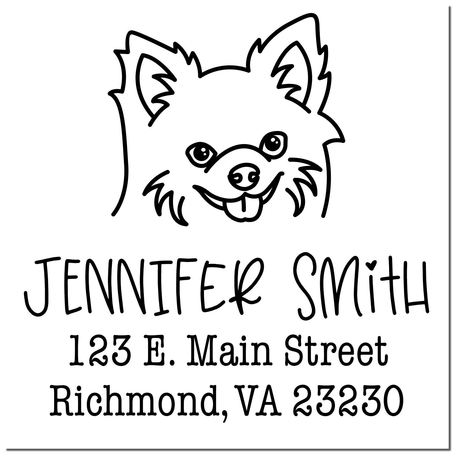 Slim Pre-Inked Chihuahua Personalizable Pet Address Stamp for Envelopes - Engineer Seal Stamps