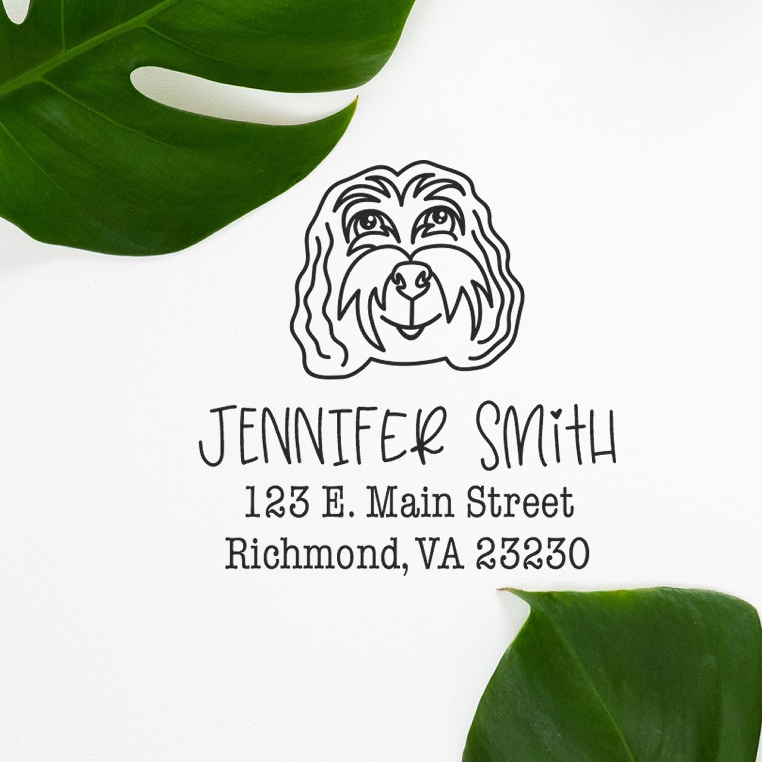 PSI Pre-Inked Cockapoo Handcrafted Mailing Address Rubber Stamp - Engineer Seal Stamps