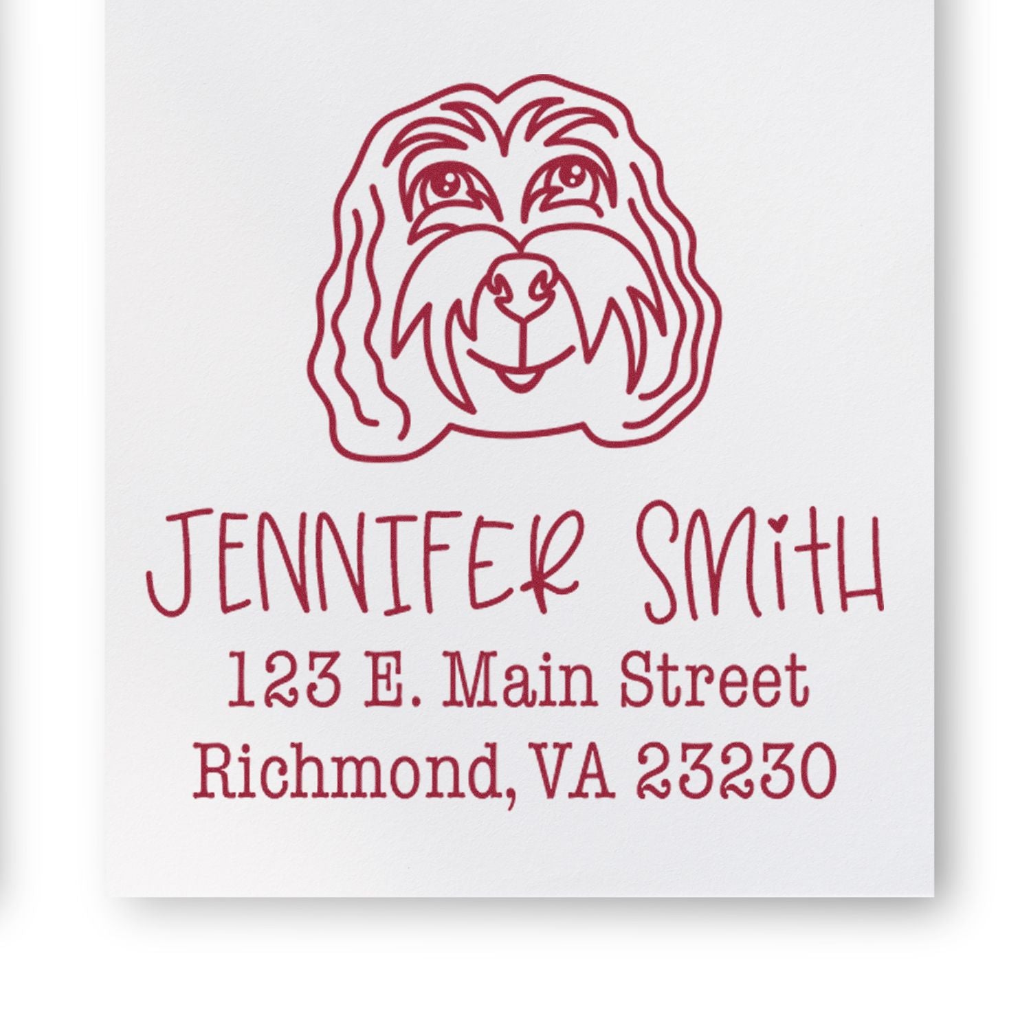 Wood Handle Cockapoo Custom Address Stamp for Envelopes - Engineer Seal Stamps