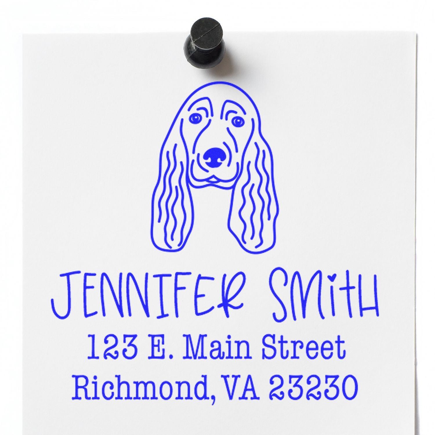 Wood Handle Cocker Spaniel Custom Address Stamp for Envelopes - Engineer Seal Stamps
