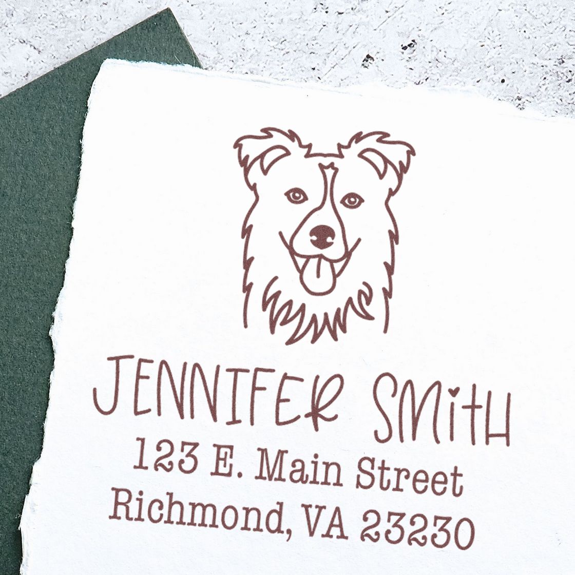 Self-Inking Collie Customizable Return Address Stamp for Envelopes - Engineer Seal Stamps
