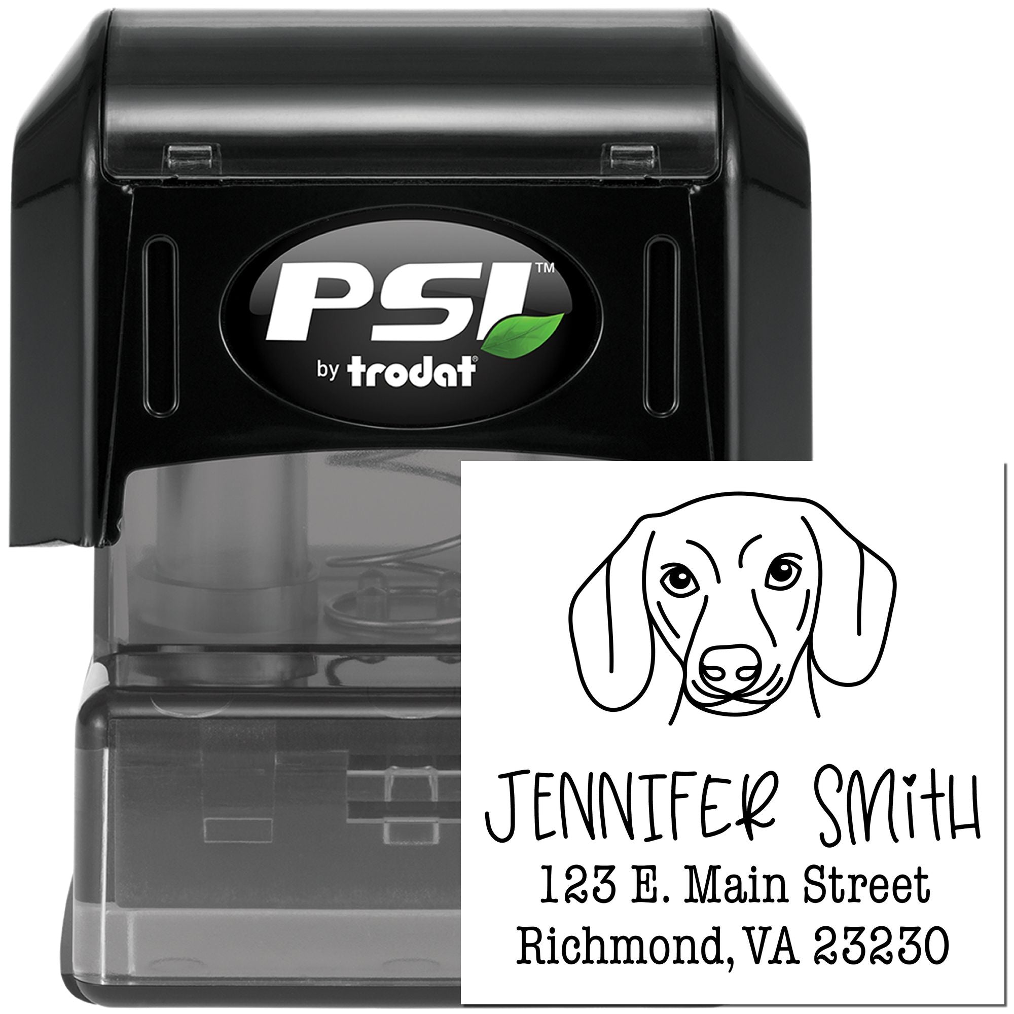 PSI Pre-Inked Dachshund Handcrafted Mailing Address Stamp for Envelopes - Engineer Seal Stamps