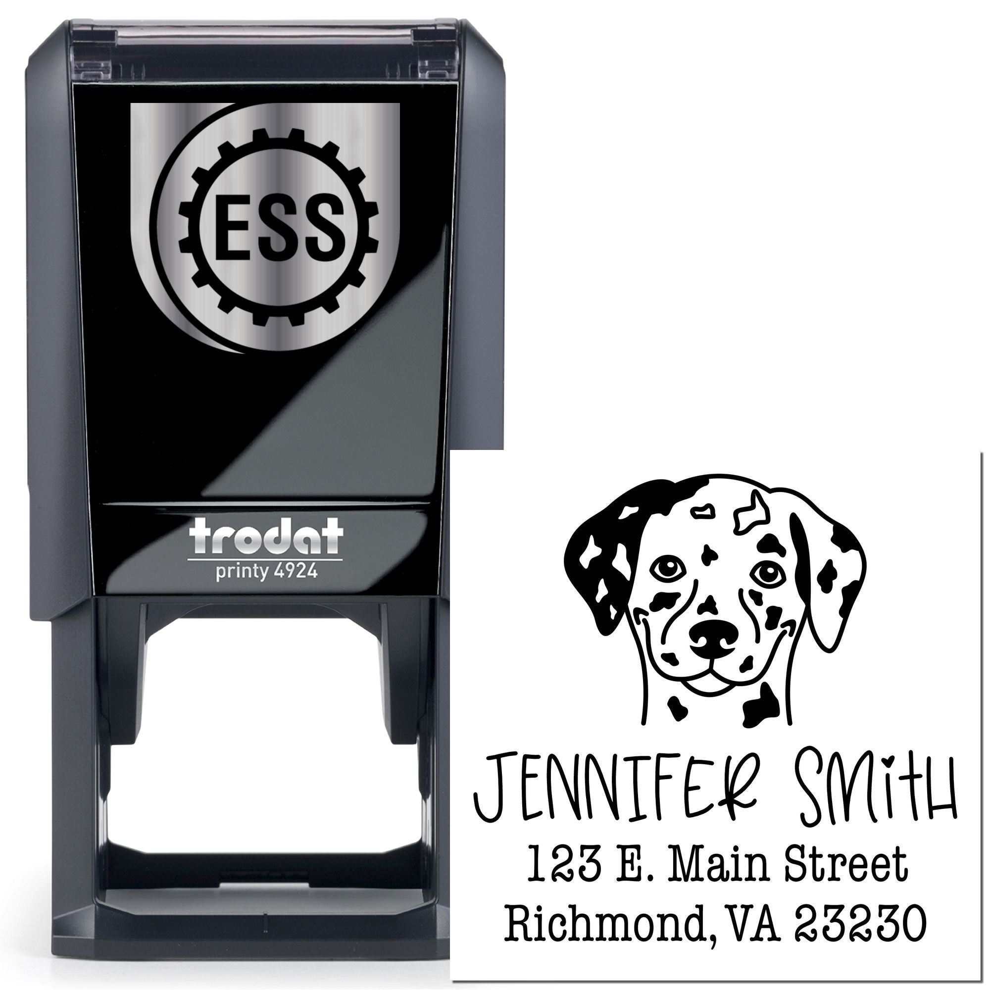Self-Inking Dalmatian Customizable Return Address Stamper - Engineer Seal Stamps