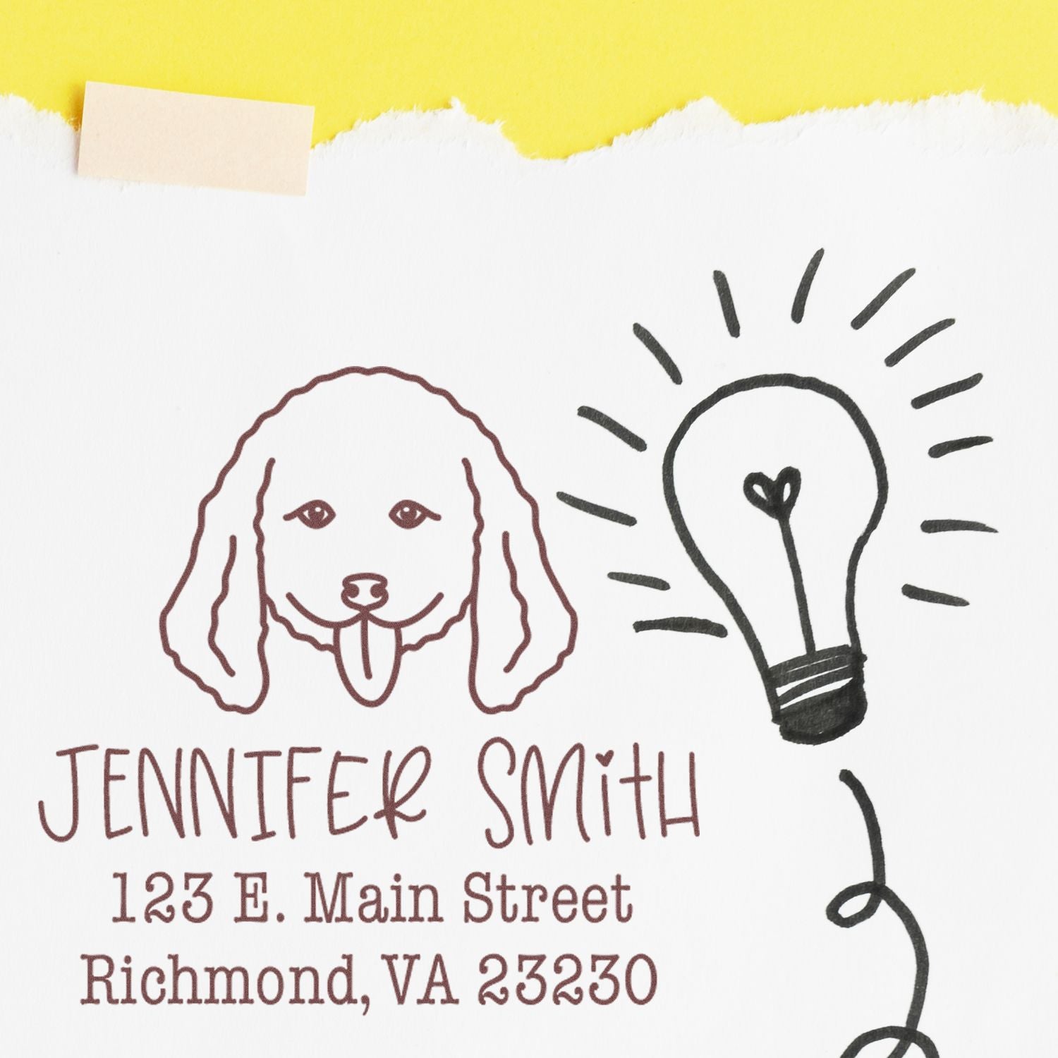 Slim Pre-Inked Doodle Personalizable Return Address Stamp - Engineer Seal Stamps