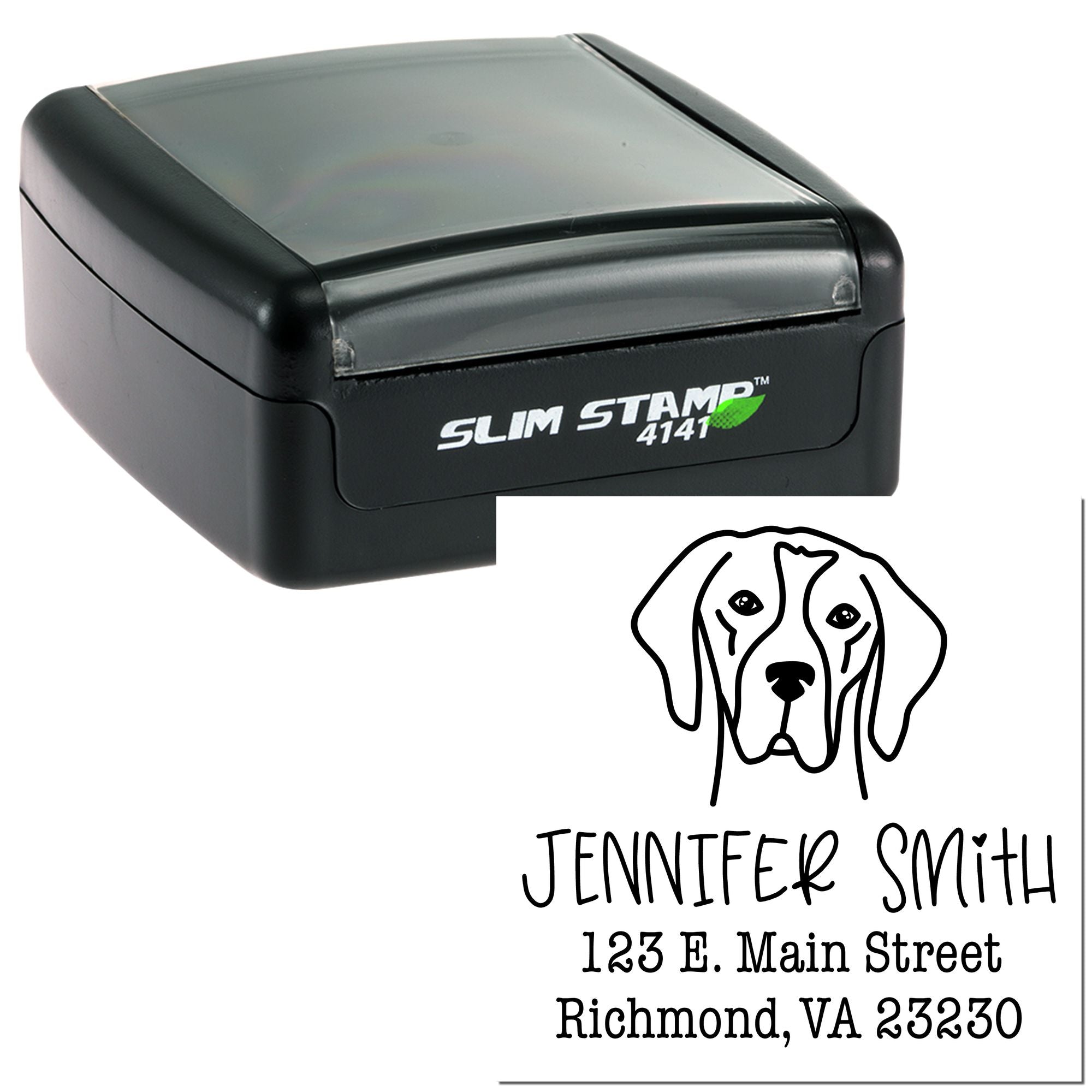 Slim Pre-Inked English Pointer Personalizable Return Address Stamp for Envelopes - Engineer Seal Stamps