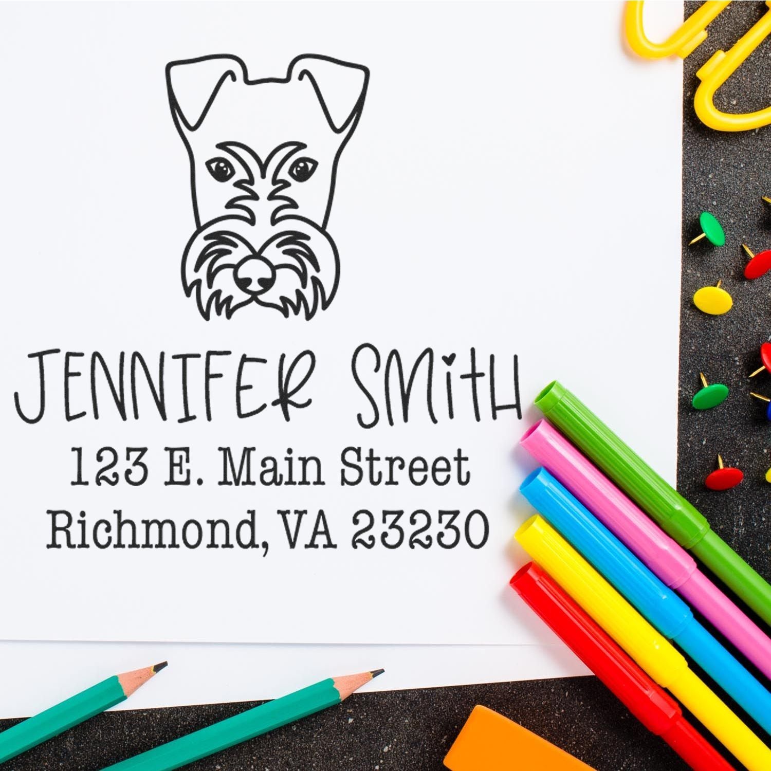 Self-Inking Fox Terrier Customized Rubber Stamp - Engineer Seal Stamps