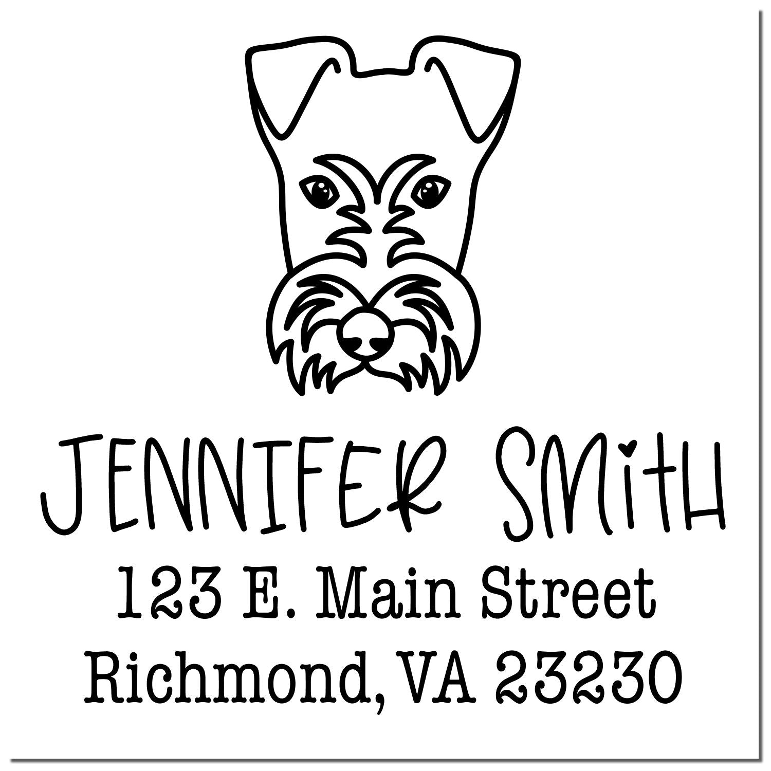 Wood Handle Fox Terrier Custom Custom Return Address Stamp - Engineer Seal Stamps