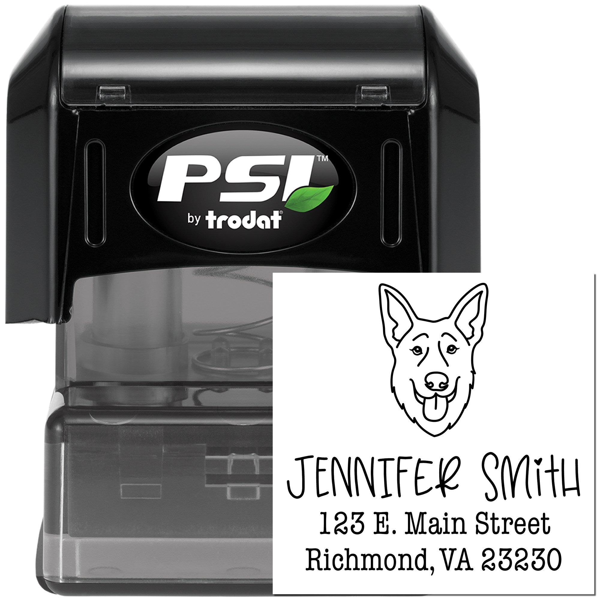 PSI Pre-Inked German Shepherd Handcrafted Mailing Rubber Stamp - Engineer Seal Stamps