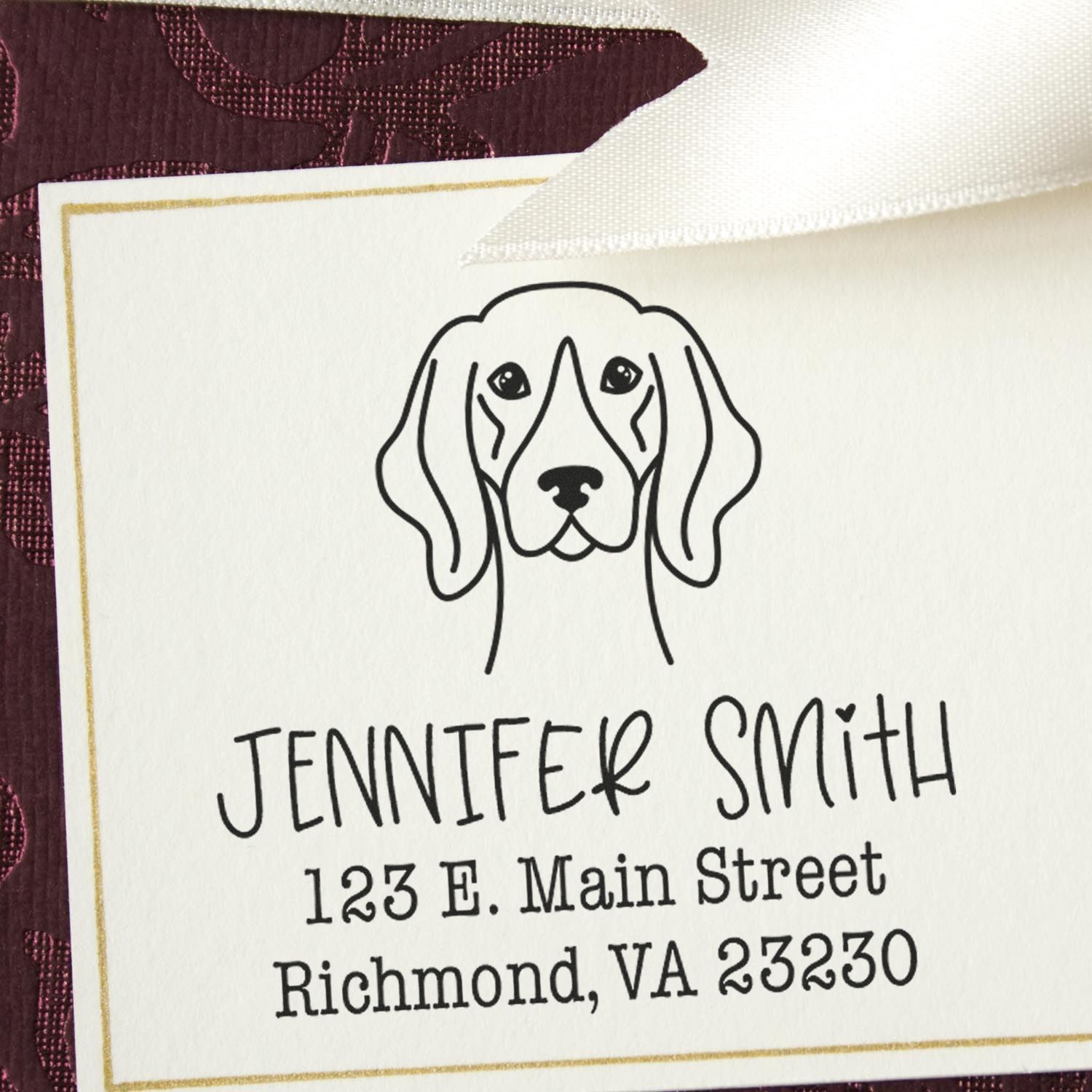 Wood Handle German Shorthaired Pointer Custom Dog Design Address Rubber Stamp - Engineer Seal Stamps