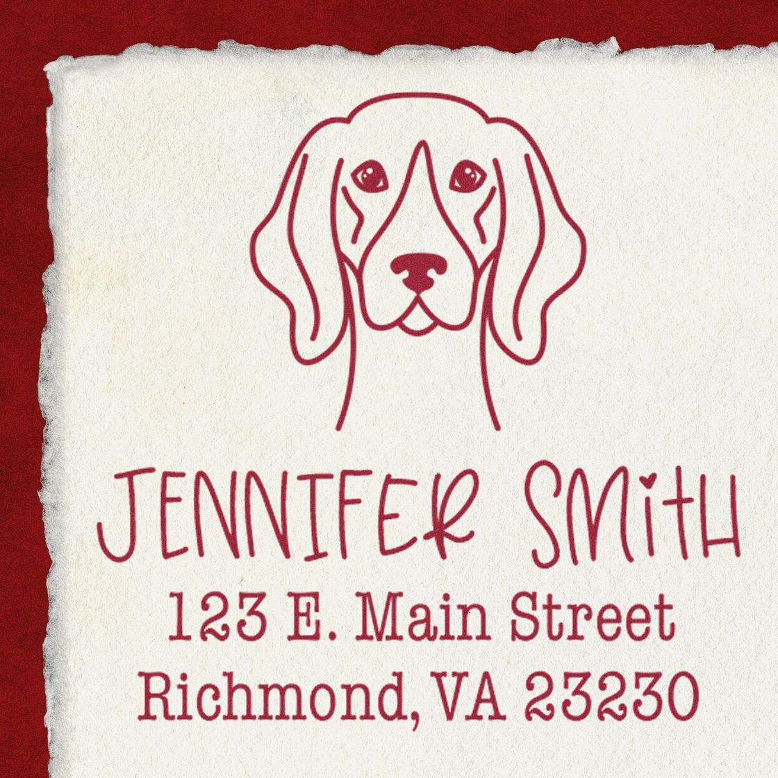 Wood Handle German Shorthaired Pointer Custom Dog Design Address Rubber Stamp - Engineer Seal Stamps