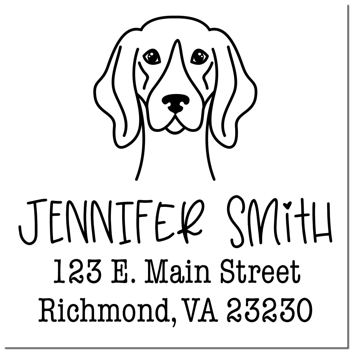 Wood Handle German Shorthaired Pointer Custom Dog Design Address Rubber Stamp - Engineer Seal Stamps