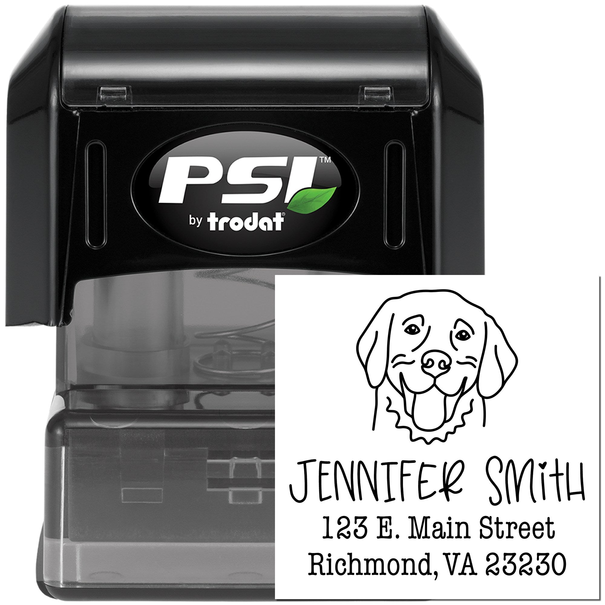 PSI Pre-Inked Golden Retriever Handcrafted Mailing Stamp - Engineer Seal Stamps