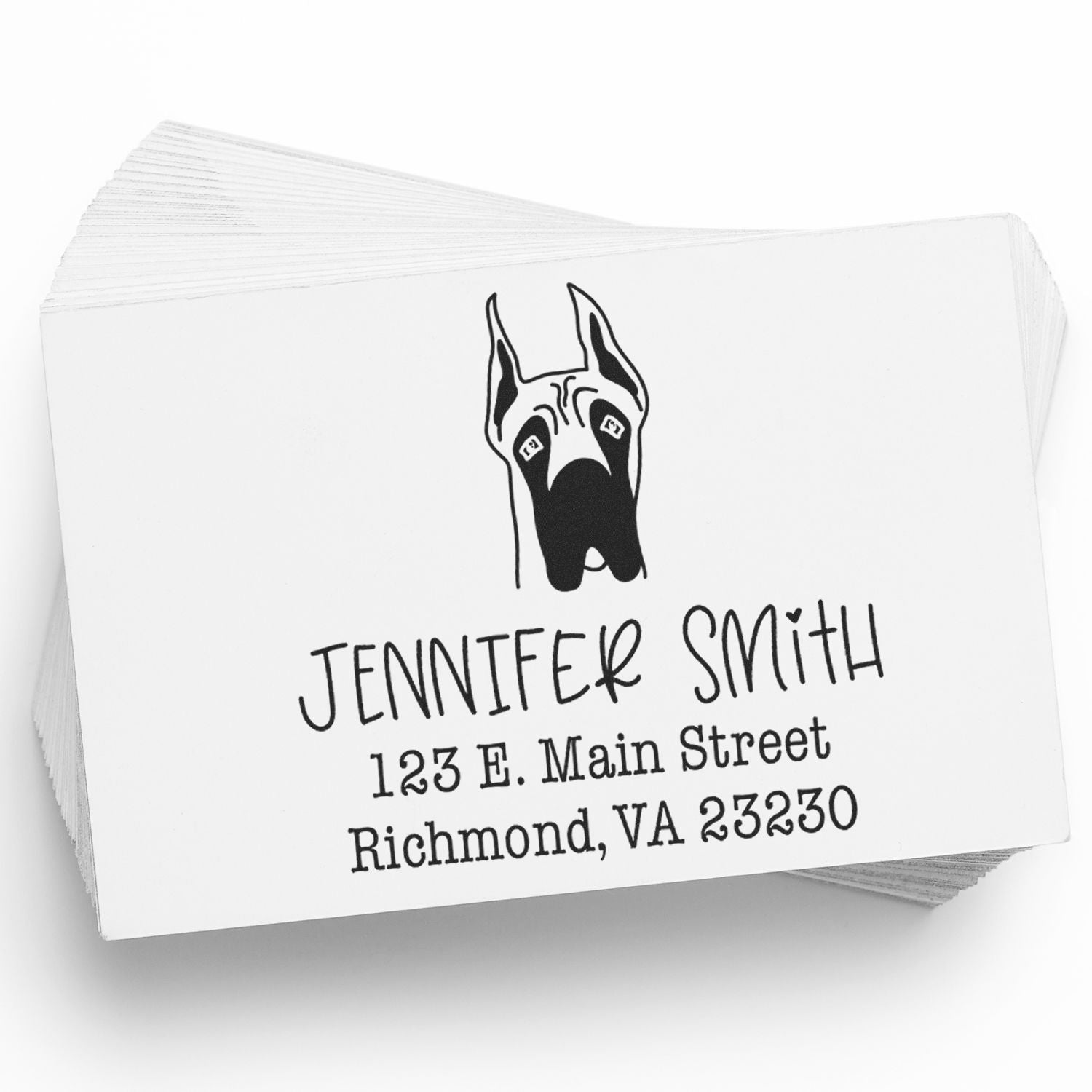 Self-Inking Great Dane Ears Up Customized Stamper - Engineer Seal Stamps